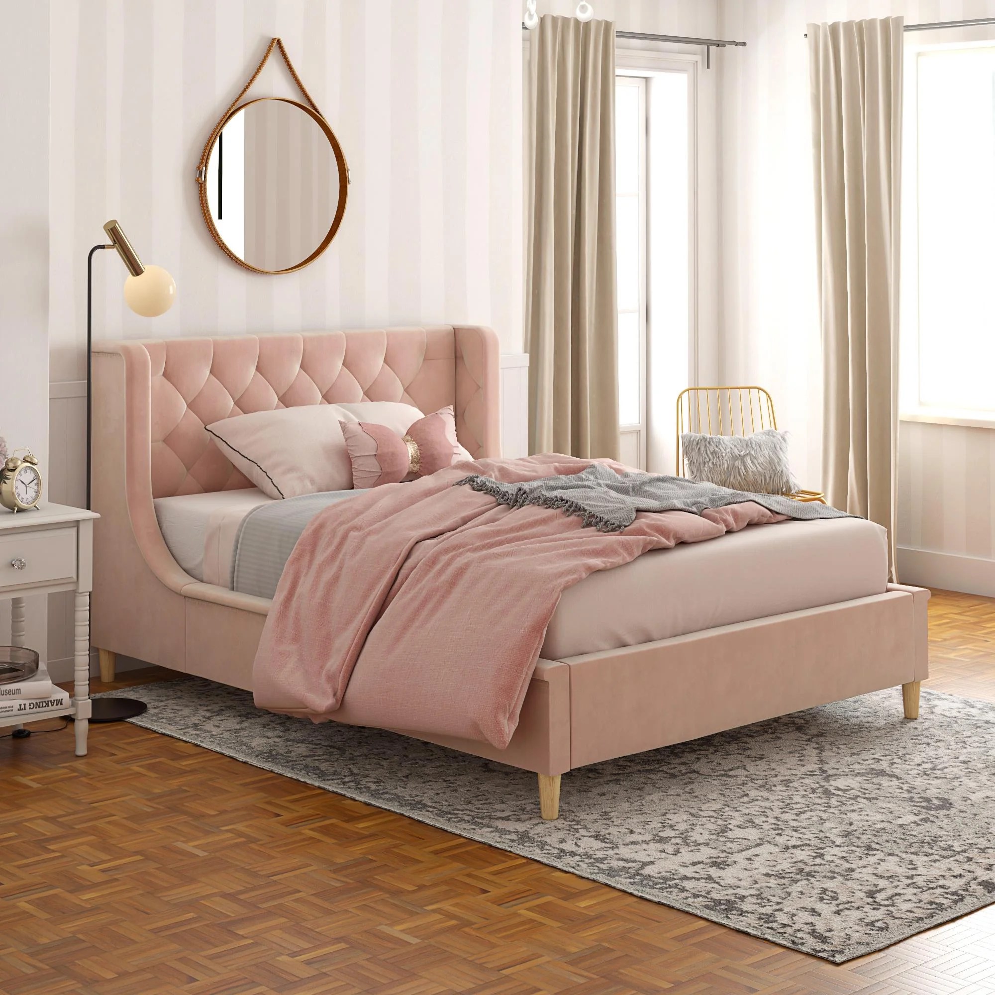 Little Seeds Monarch Hill Ambrosia Upholstered Bed, Full, Pink