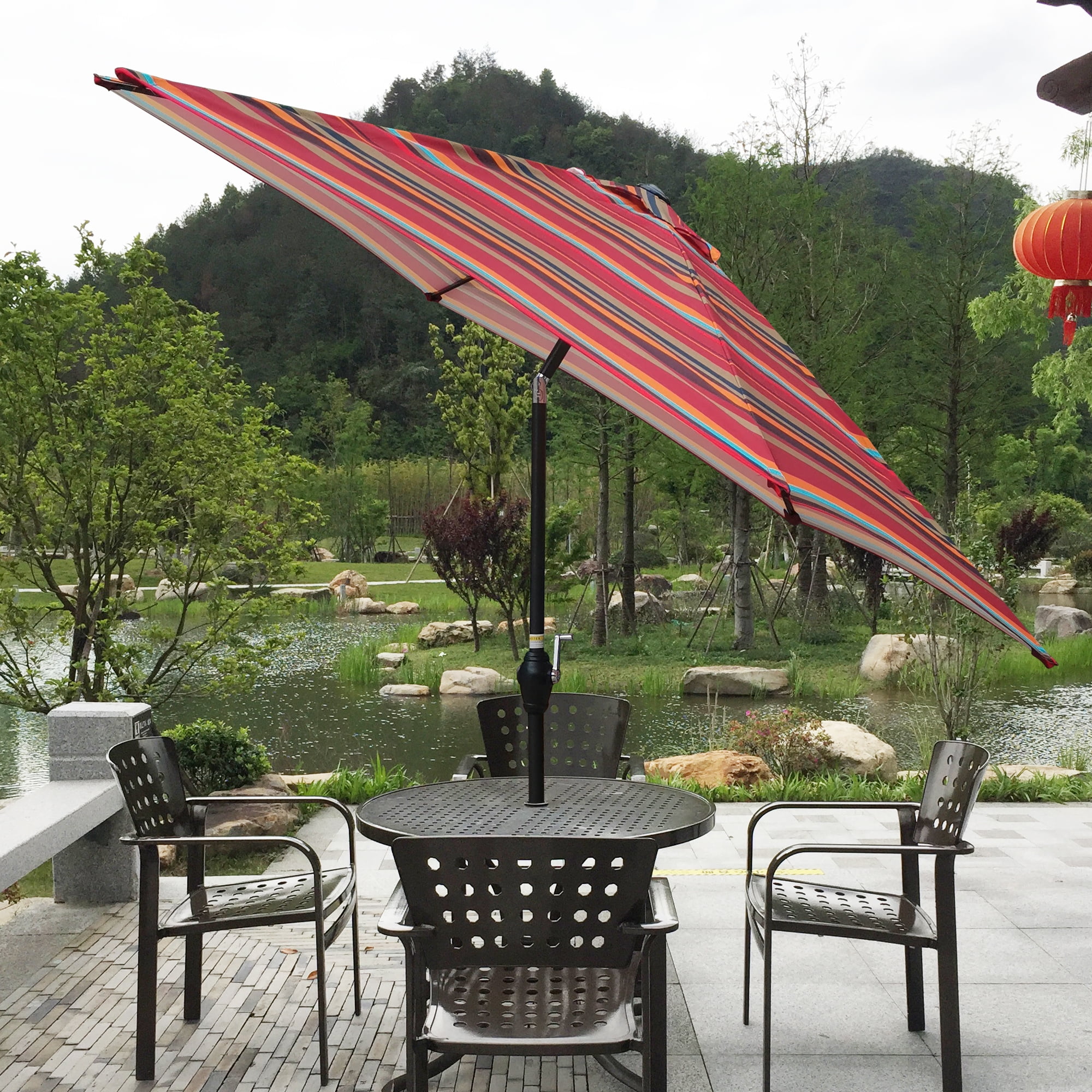 Outdoor Patio 9Feet Market Table Umbrella red