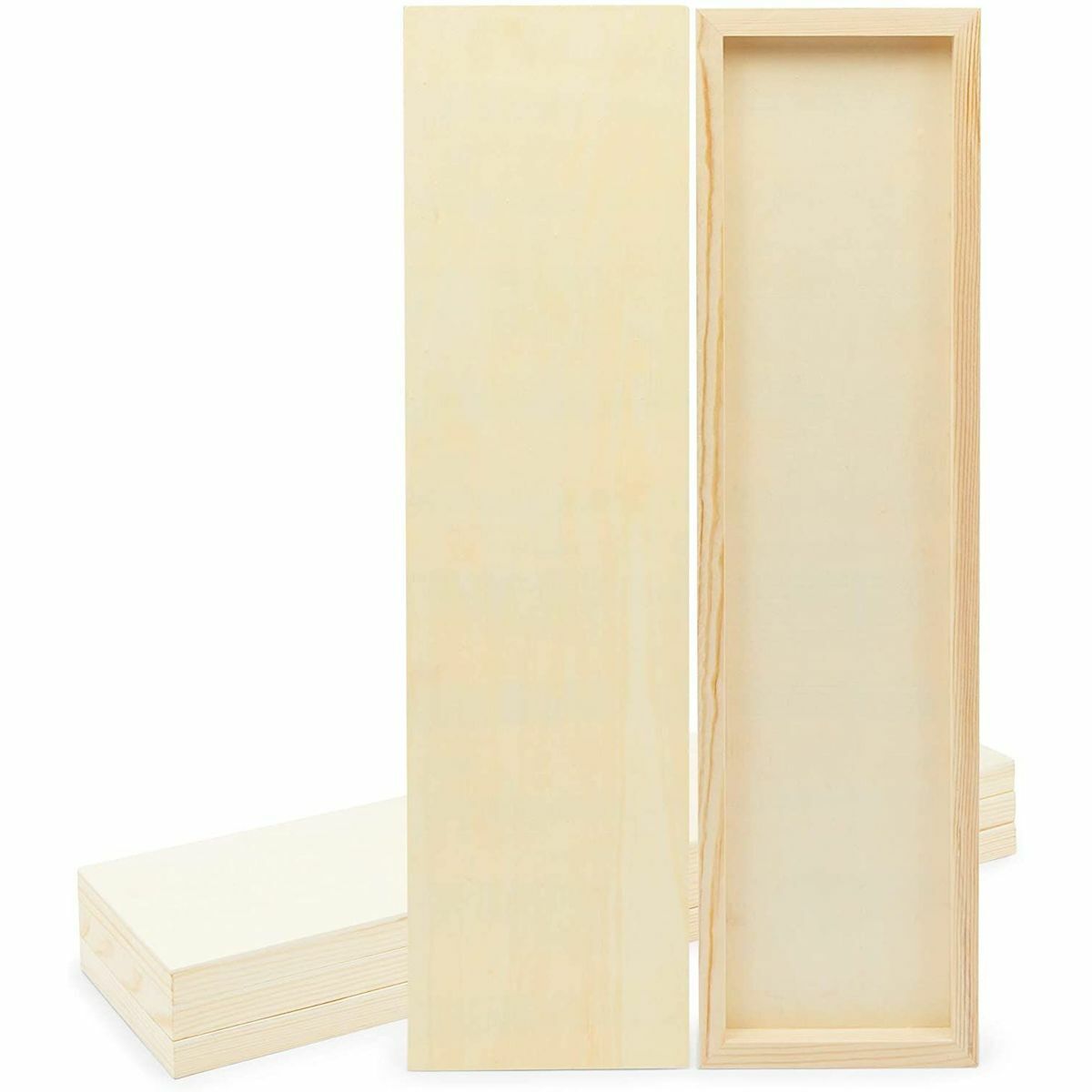 Unfinished Craft Wood Canvas Boards for Painting (6 x 23 Inches, 4 Pack