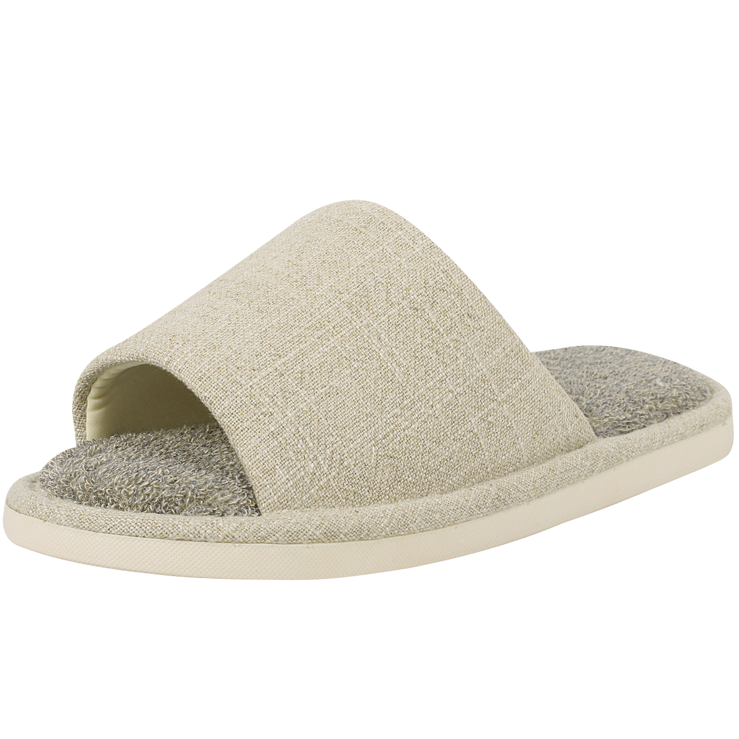 4HOW Women Slippers Indoor Linen Home Slippers Light Gray Size 11
