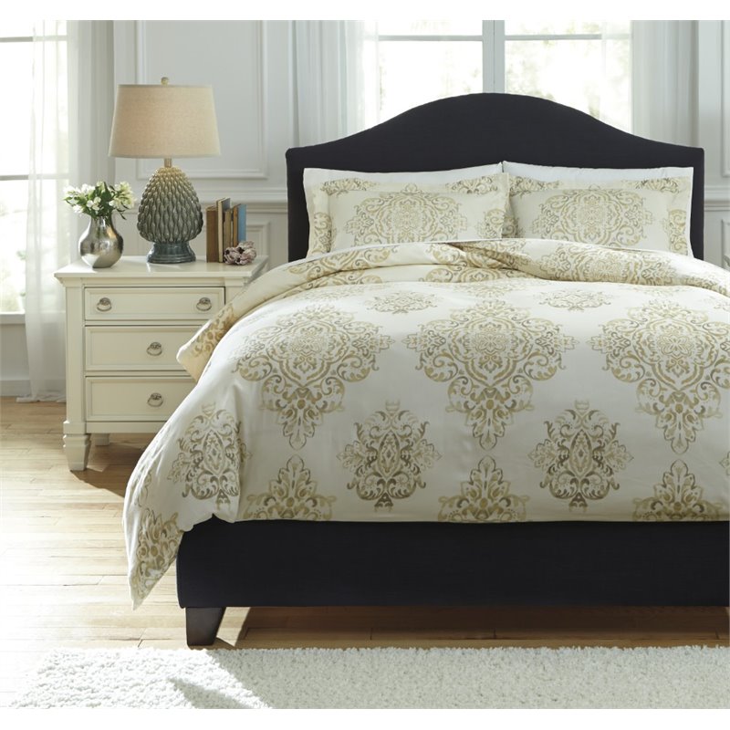Ashley Fairholm King Duvet Cover Set in Natural