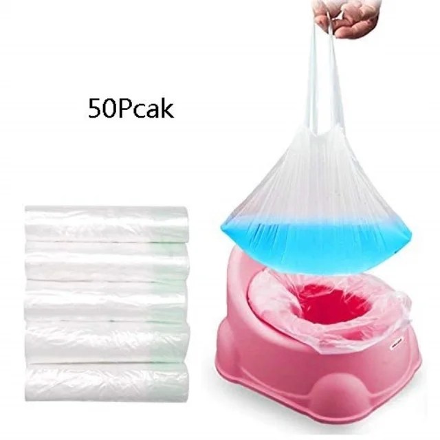 potty liners disposable,travel potty chair liners with drawstring, 50