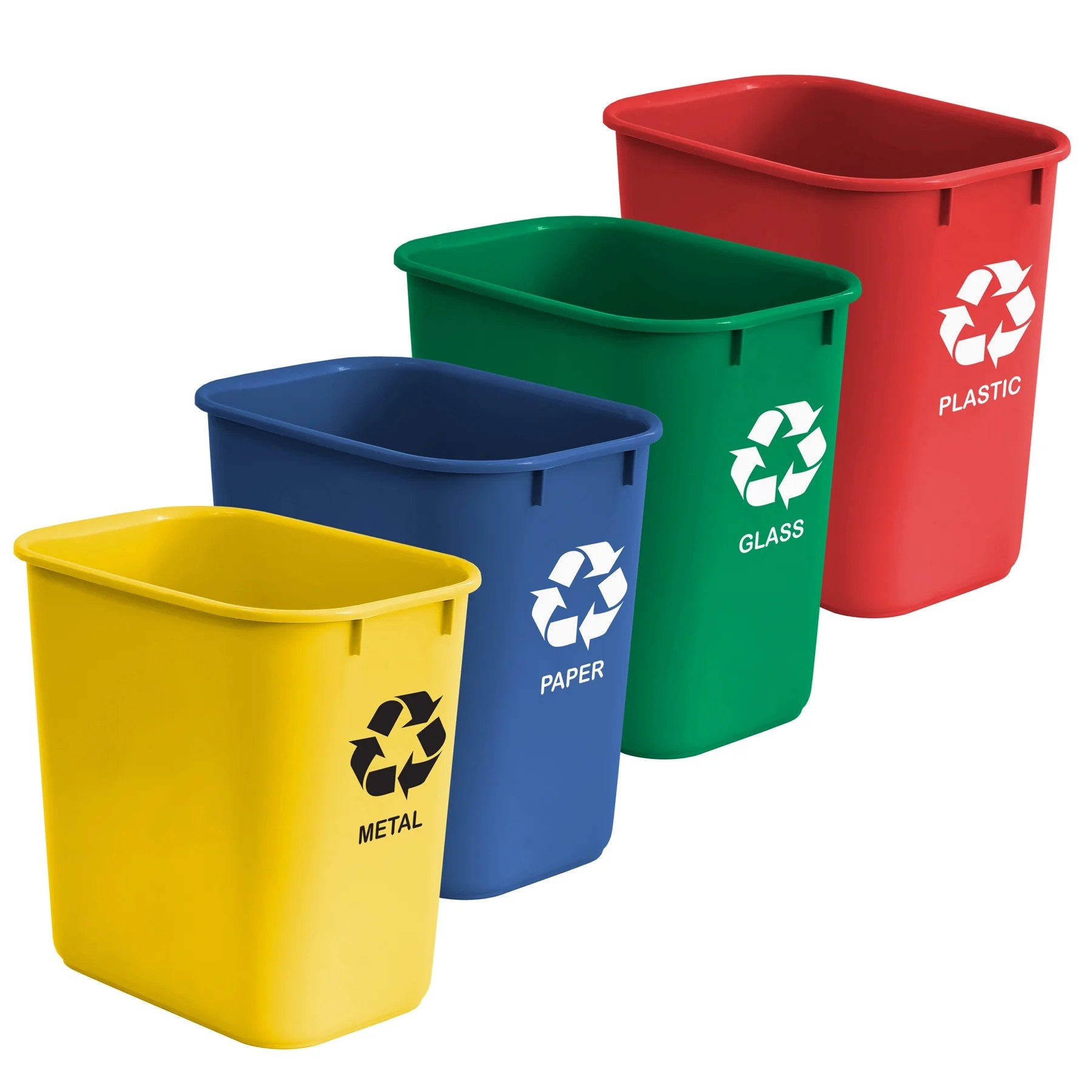 Acrimet Wastebasket Bin for Recycling 27QT (Plastic) (Blue Yellow Red