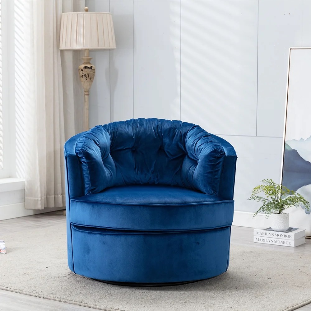Velvet Swivel Shell Chair, Modern Velvet Accent Upholstered Chair