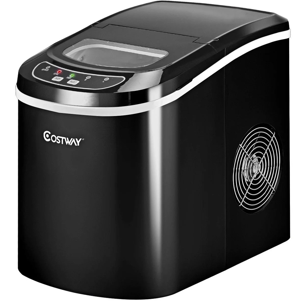 Costway Black Portable Compact Electric Ice Maker Machine Mini Cube