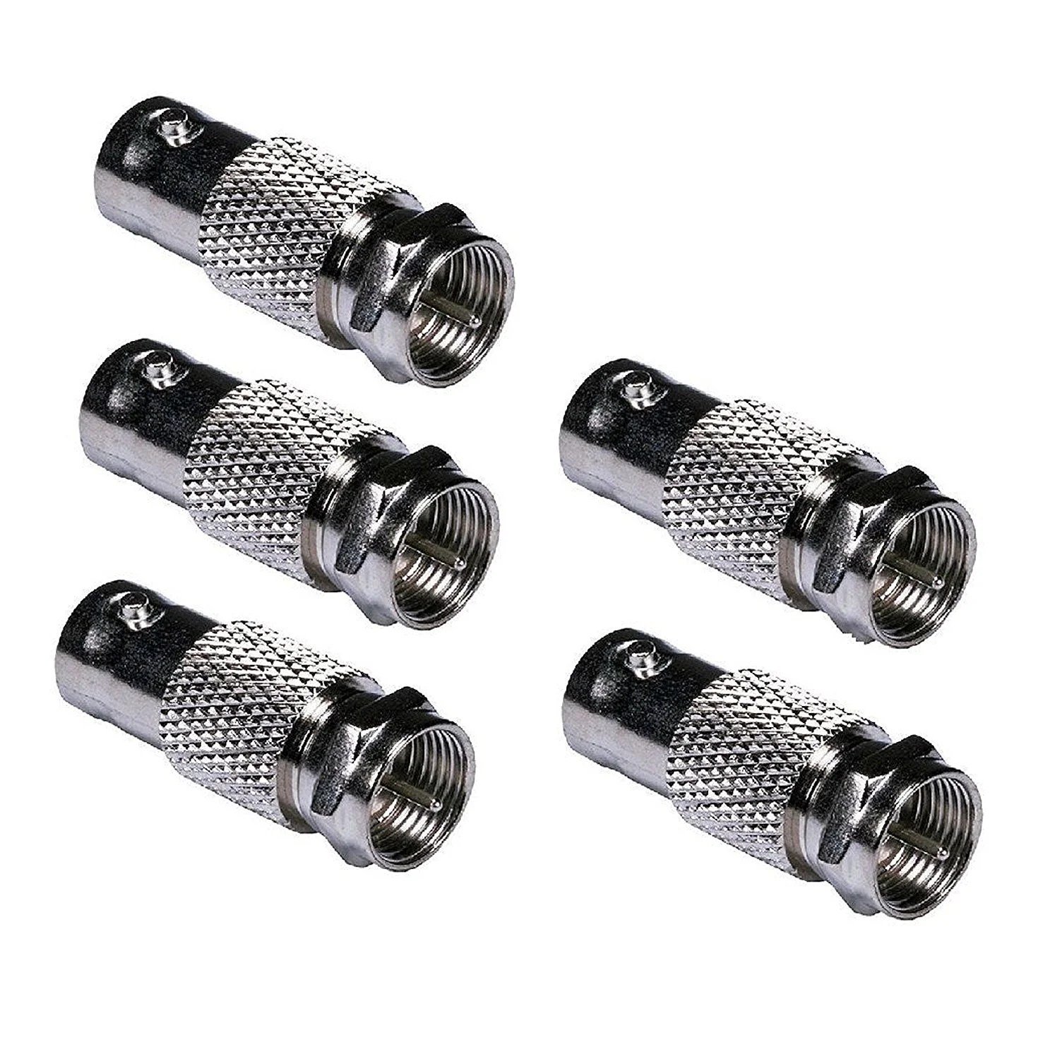 5 Pcs F type Female to BNC Male RF Coax Connector Adapter