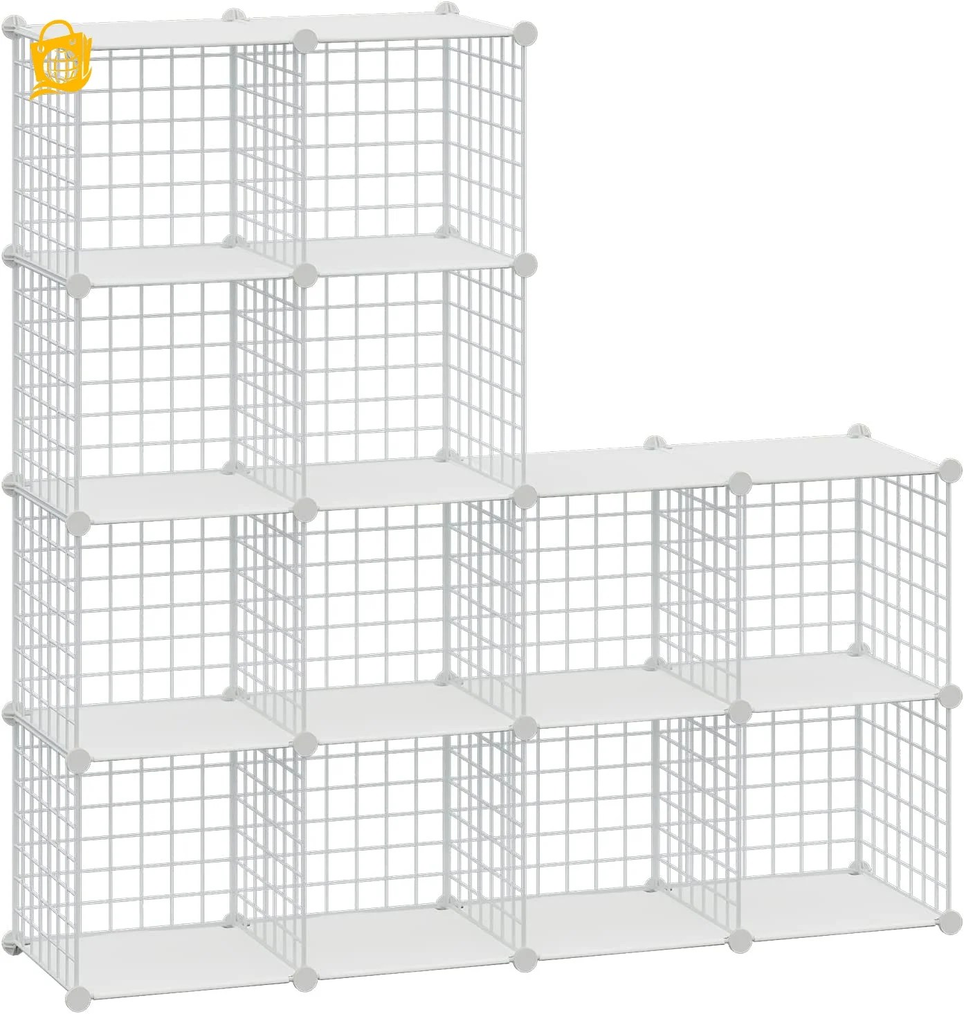 Wire Cube Organizer 12Cube Metal Grids Shelf Closet Plastic