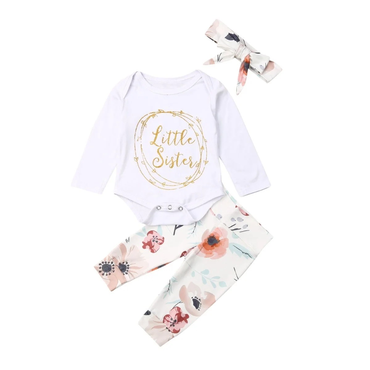 Casual Newborn Baby Girl Clothing Long Sleeve Romper Floral Leggings Casual Newborn Baby Girl Clothing Long Sleeve Romper Floral Leggings