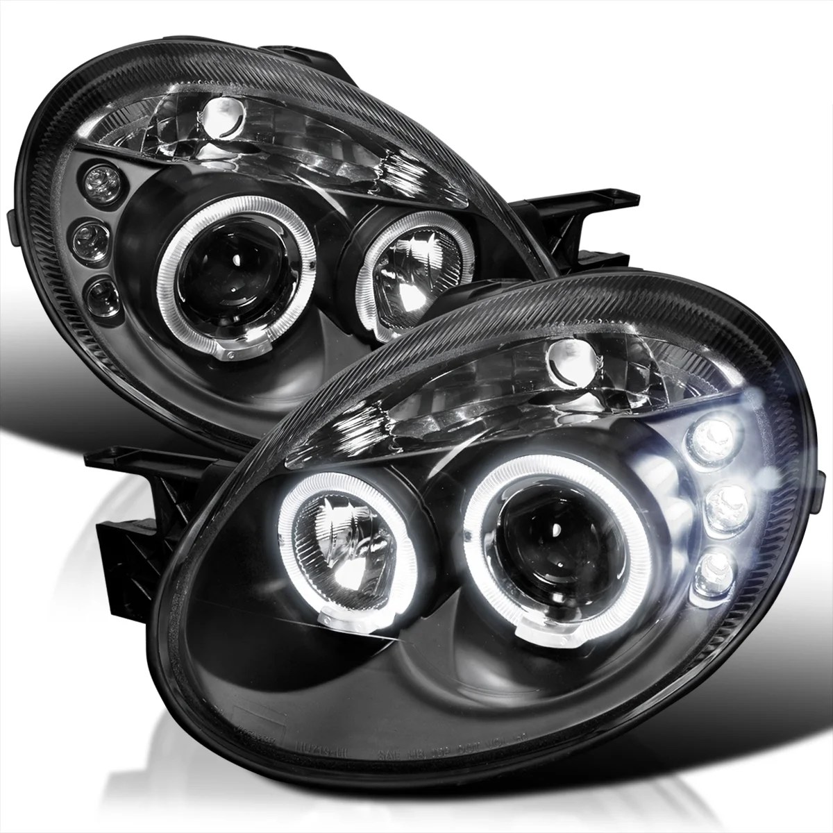 Spec-D Tuning LED Pro Headlights Black Compatible with 2003-2005 Dodge
