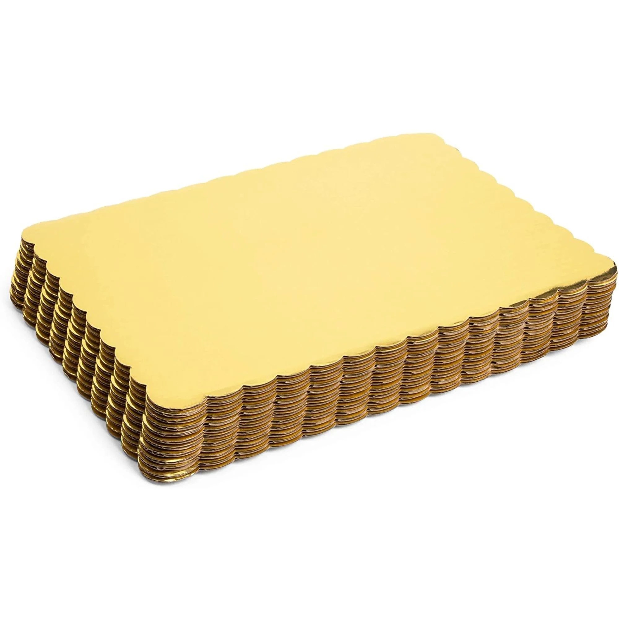 12 Pack Scalloped Cake Boards, 14 x 10 inches Rectangle Cardboard Cake