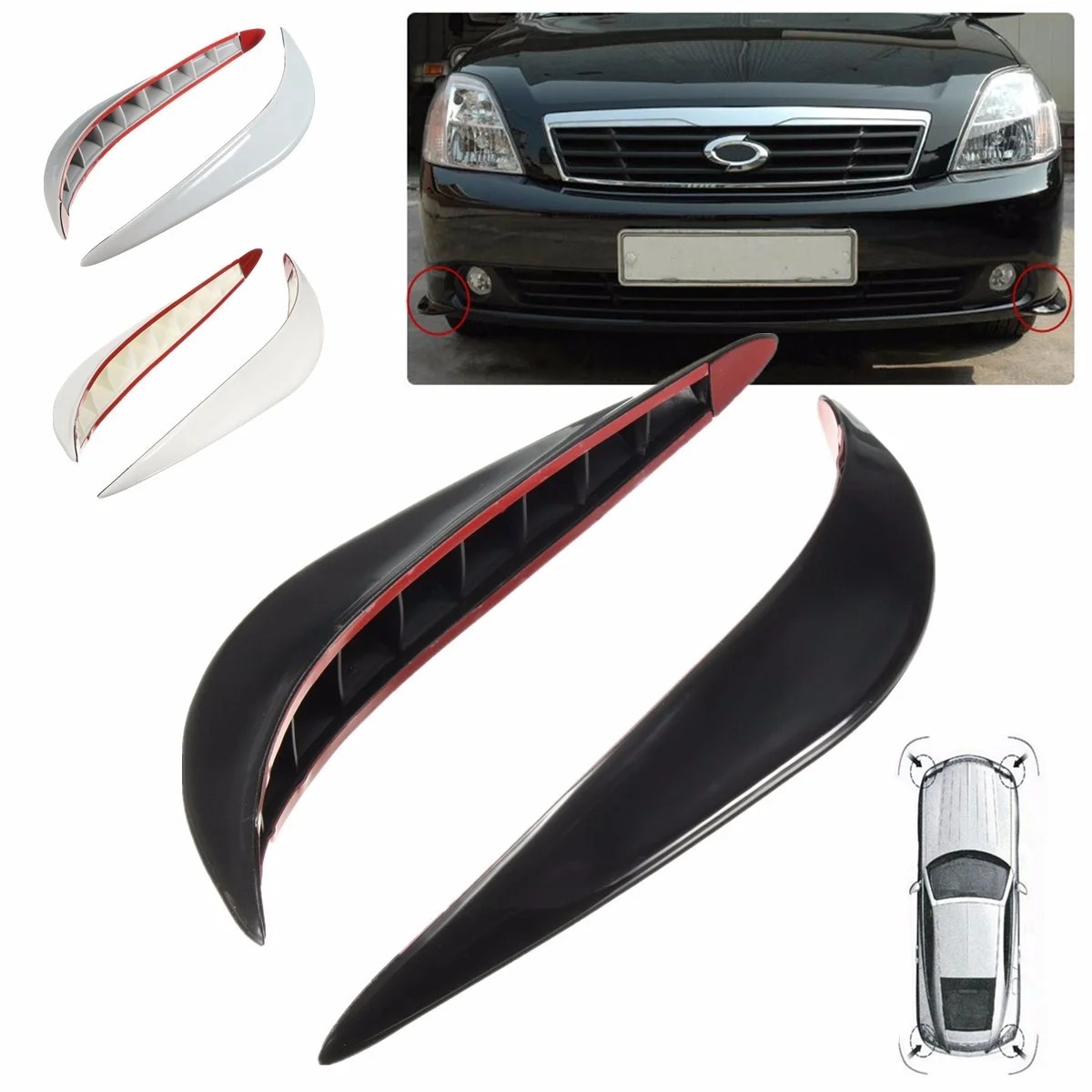 1 Pair Universal Car Corner Guard Protector AntiCollision/ Scratch Sticker Pad Front Rear