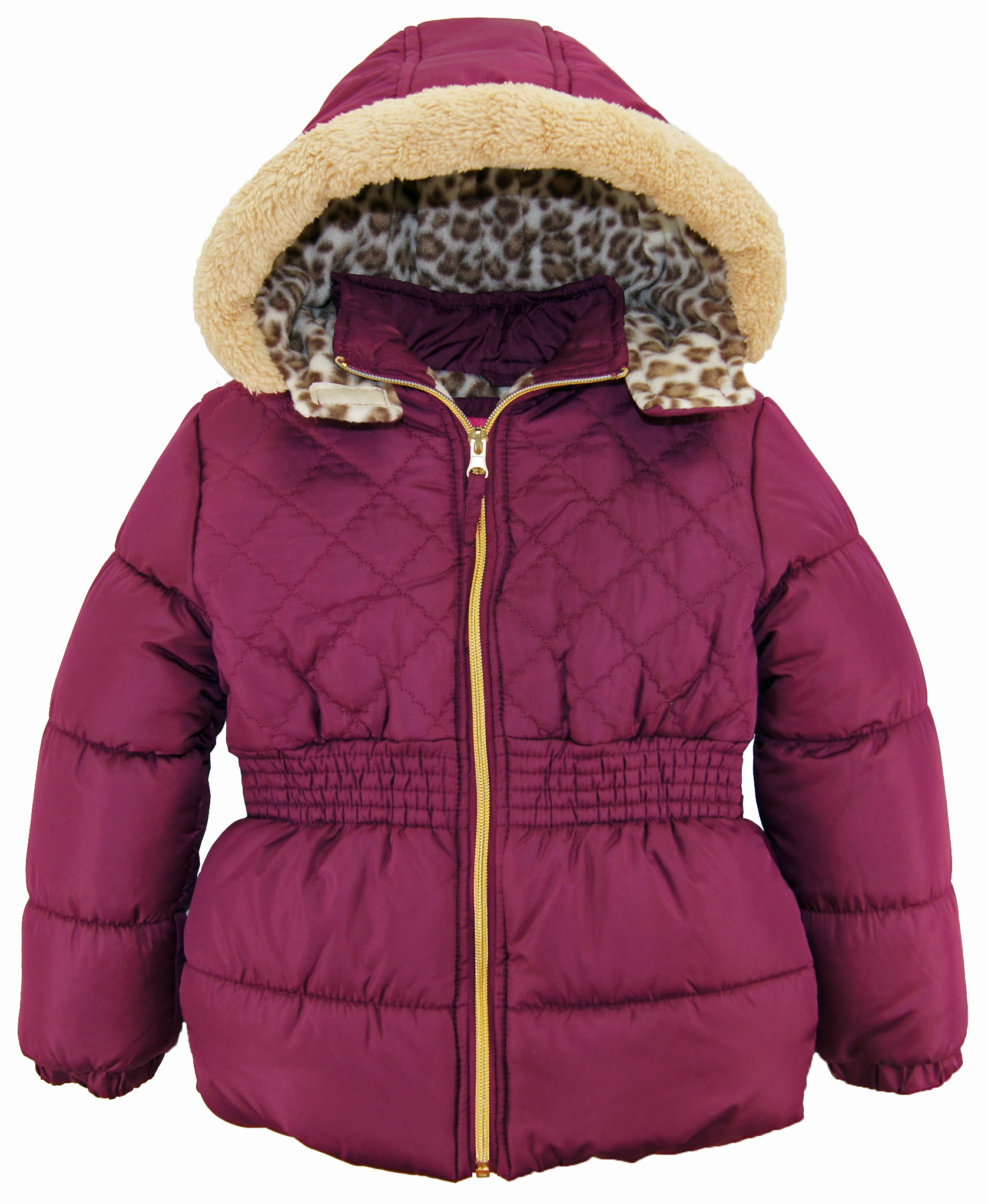 Pink Platinum Girls Quilted Coat Winter Puffer Jacket with Sherpa Trim