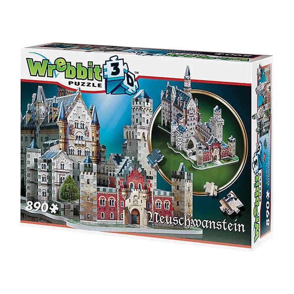 890Piece Neuschwanstein Castle 3D Puzzle by Wrebbit Ages