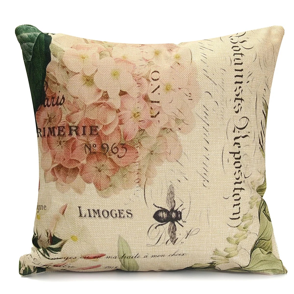 Decorative Throw Pillow Case Cushion Cover 18''x18'' Vintage Flower
