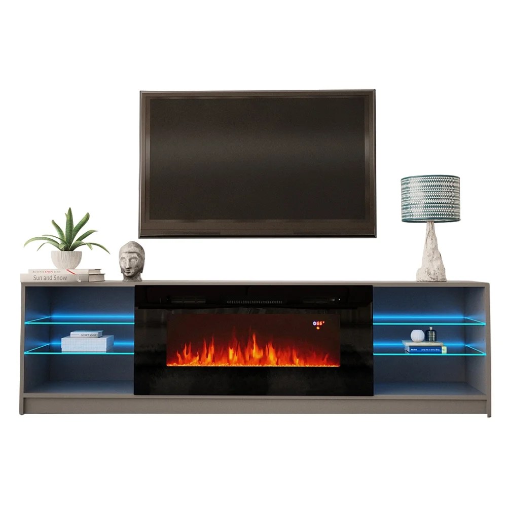 Boston 01 Electric Fireplace Modern 79" TV Stand