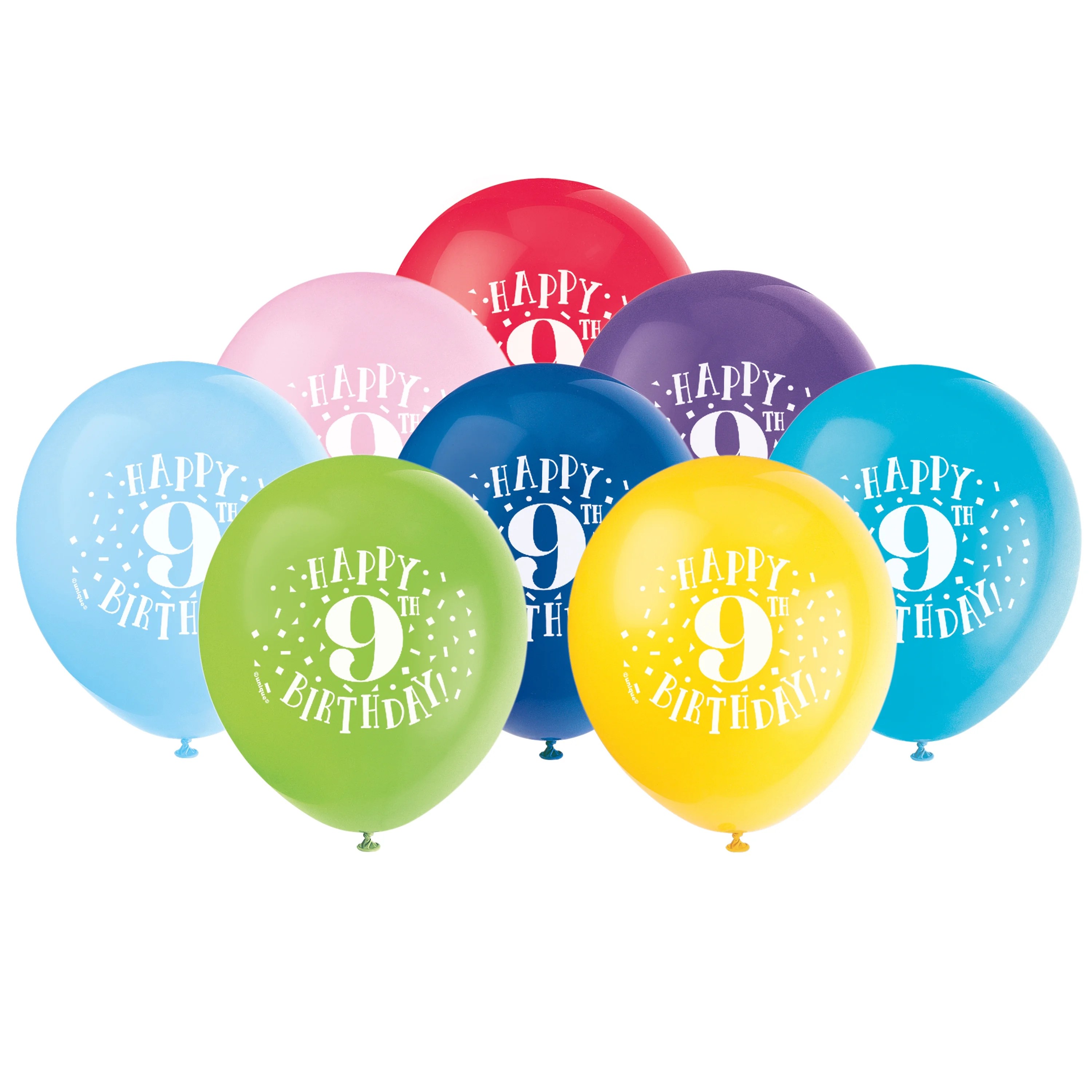 Unique Industries Latex 16" Multicolor Graphic Prints Happy 9th