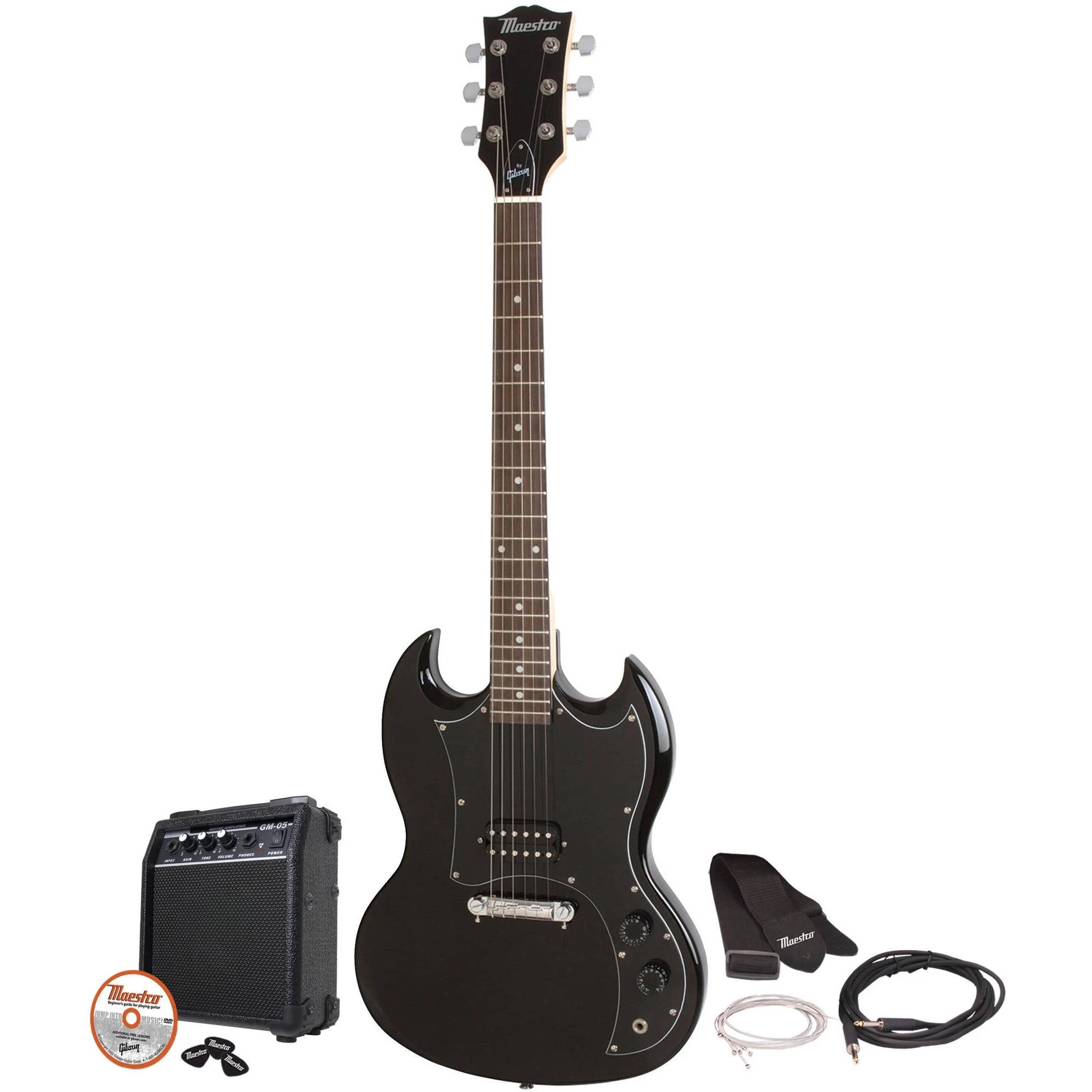 Maestro by Gibson MESGBKCH Double Cutaway Electric Guitar Kit Walmart