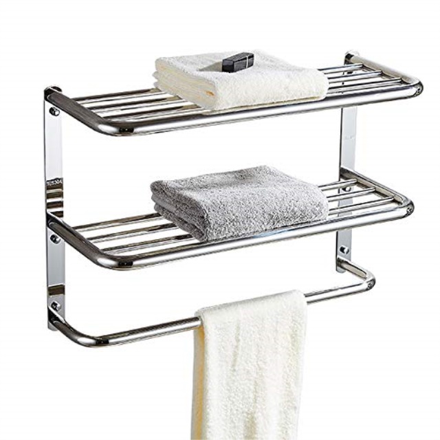 30 inch bathroom shelf 3tier wall mounting rack with towel bars, extra