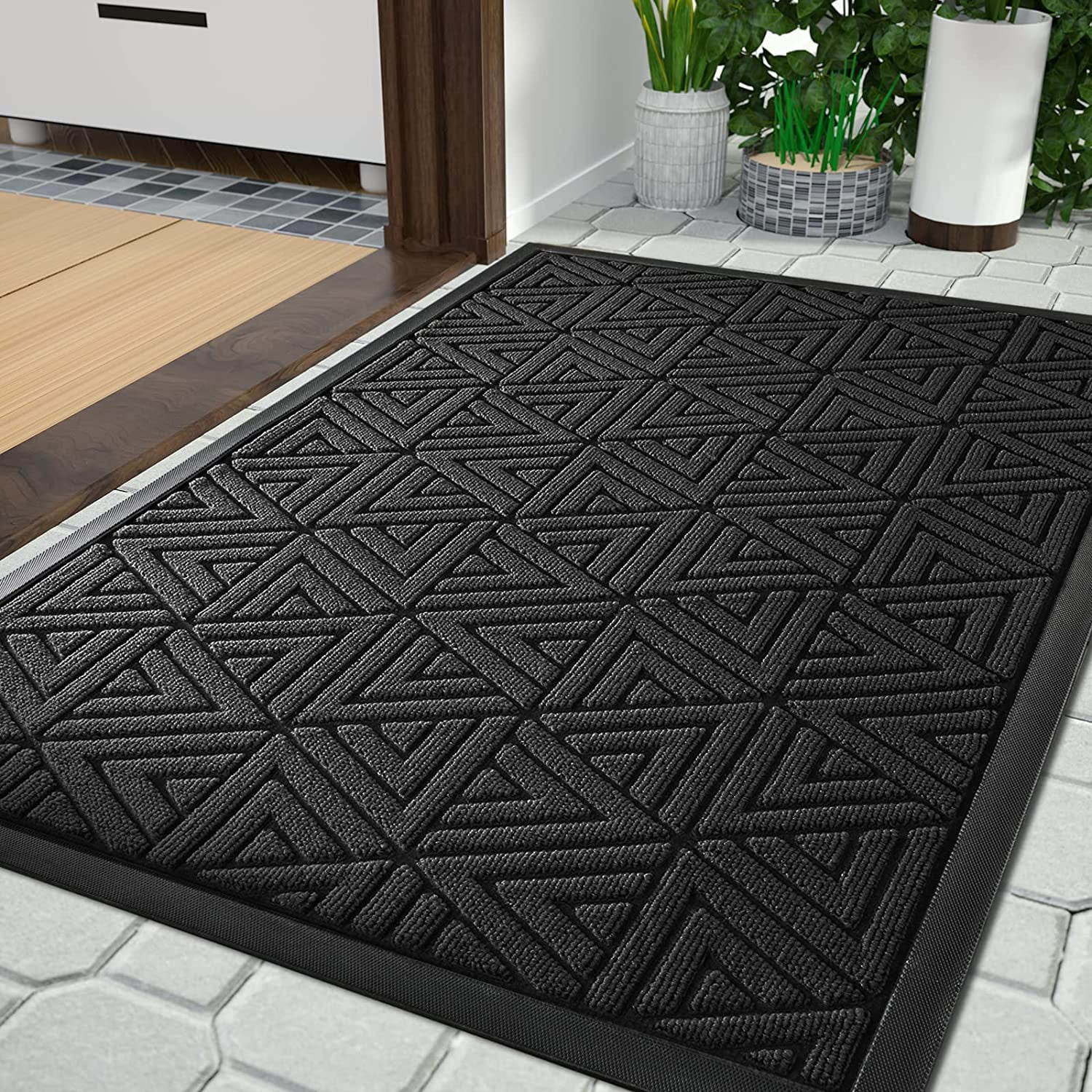 QWZNDZGR Durable Front Entrance Door Mat, Heavy Duty Outdoor Indoor