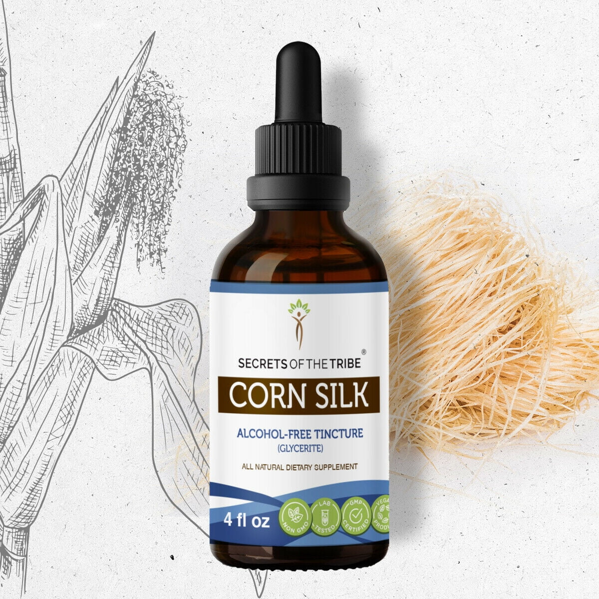 Corn Silk Tincture AlcoholFREE Extract, Organic Corn Silk (Zea Mays