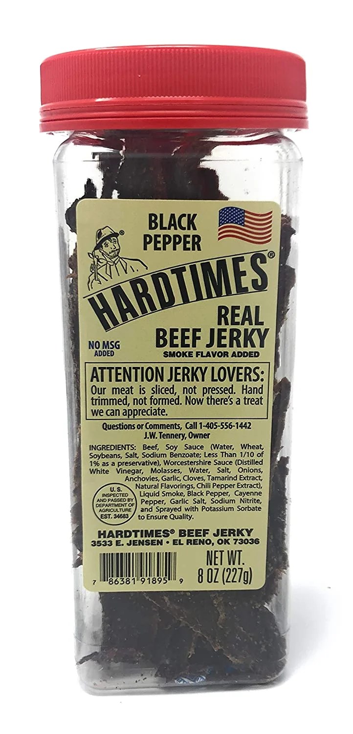 Hardtimes beef jerky is made from high quality, hand trimmed,. Web peppered beef jerky, special gaming edition. Hard Times 8oz Jar Peppered Real Beef Jerky Sliced Hand Trimmed Dry