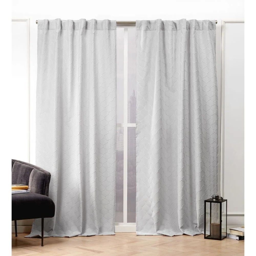 Nicole Miller Trellis Matelassé Hidden Tab Top Curtain Panel Pair
