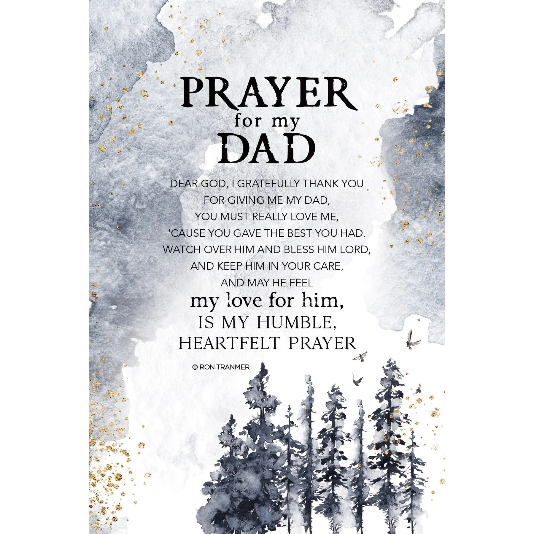 Prayer for my Dad Wood Plaque with Inspiring Quotes 6 inch x 9 inch