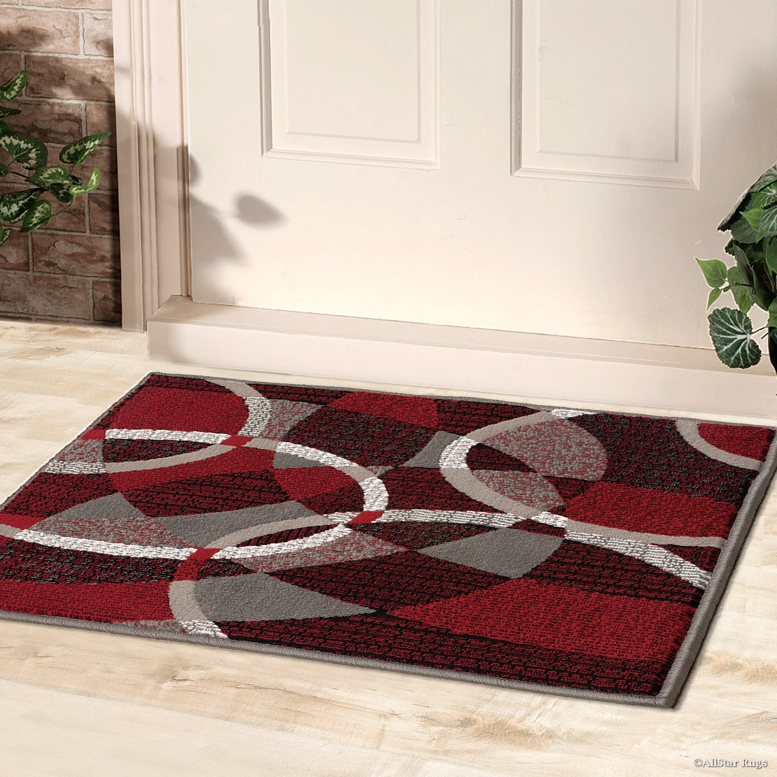 Red AllStar Modern. Doormat Accent Rug Contemporary Woven Area Rug Red AllStar Modern. Doormat Accent Rug Contemporary Woven Area Rug