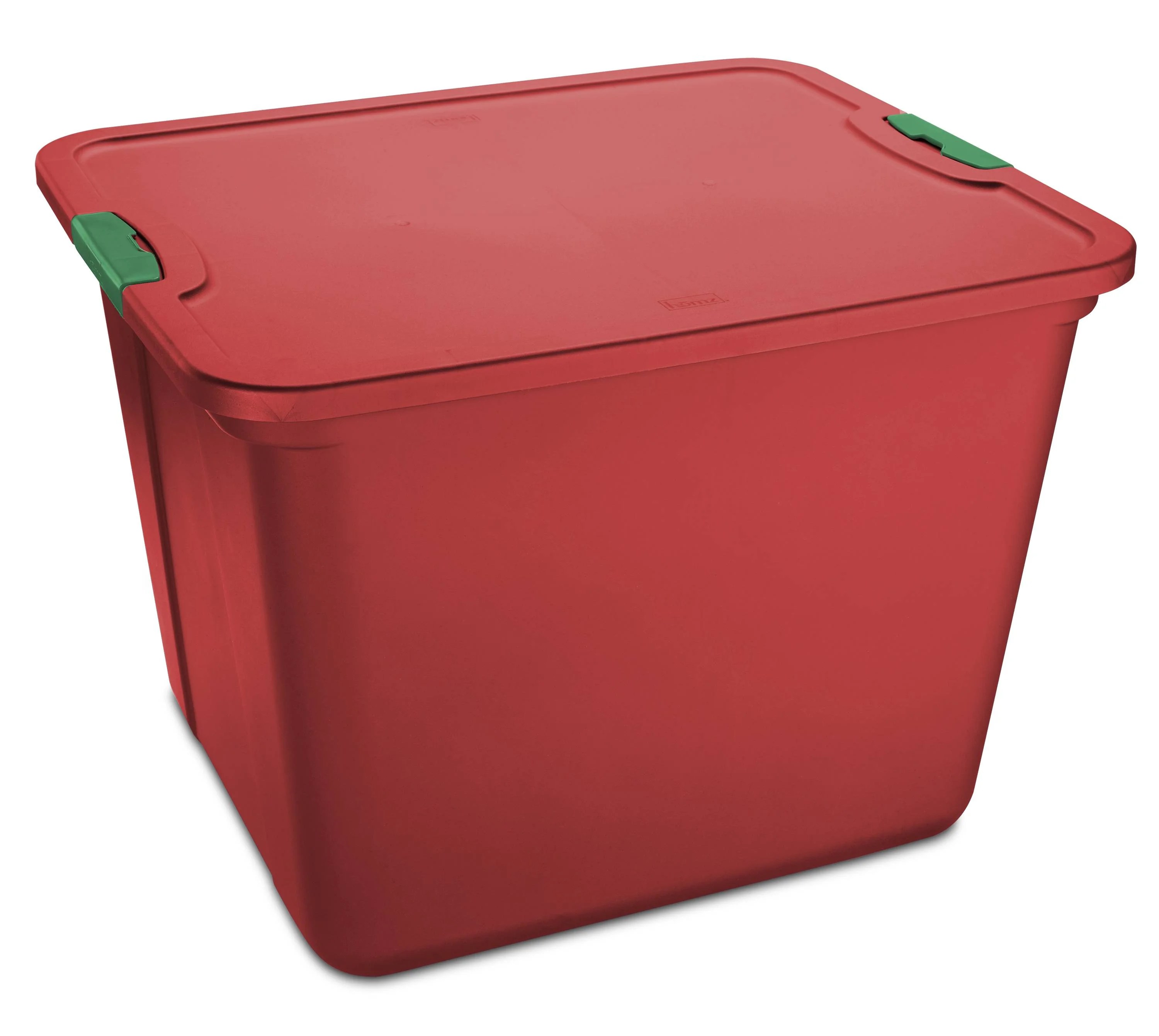 Mainstays 20 Gallon Red Storage Container, Green Latches, Set of 8