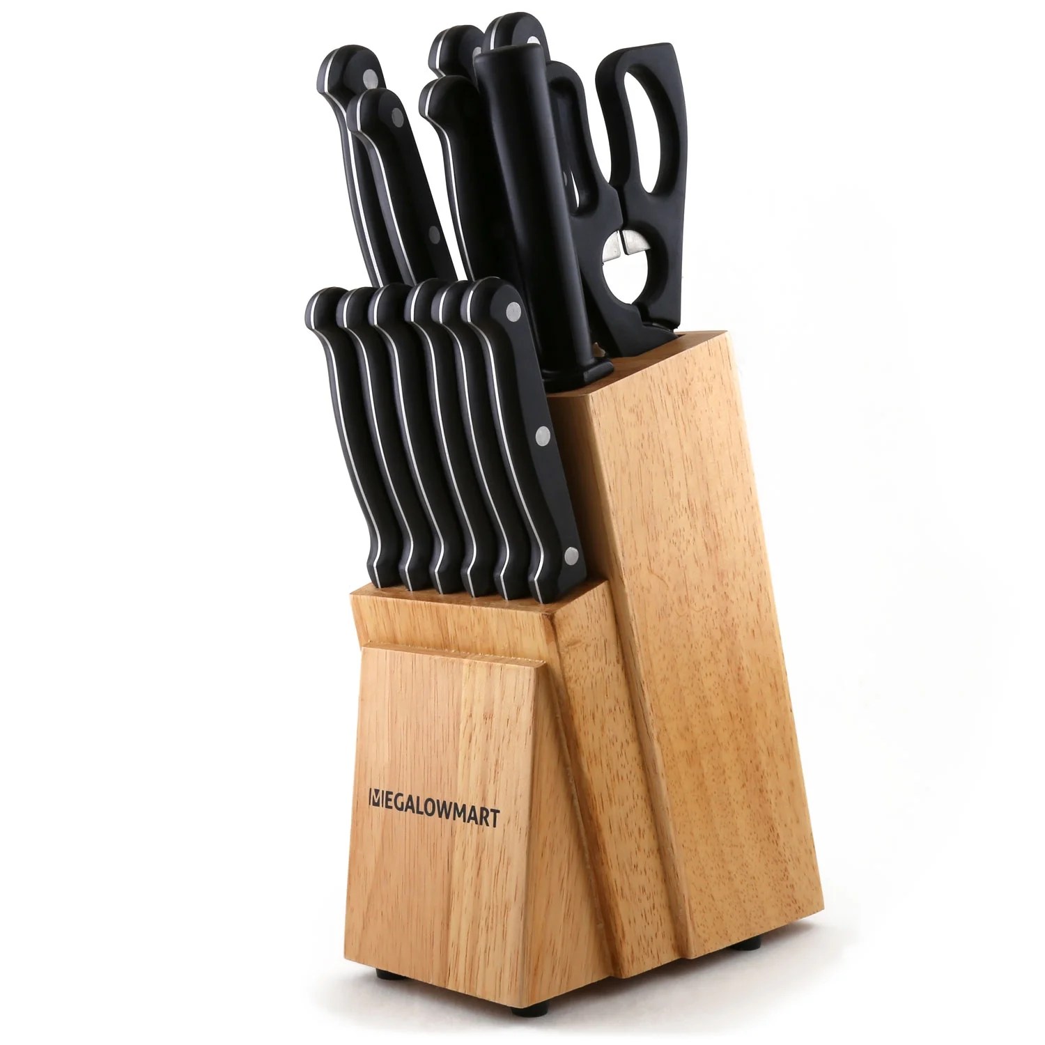 MEGALOWMART Professional 14 Piece Stainless Steel Kitchen Knife Set