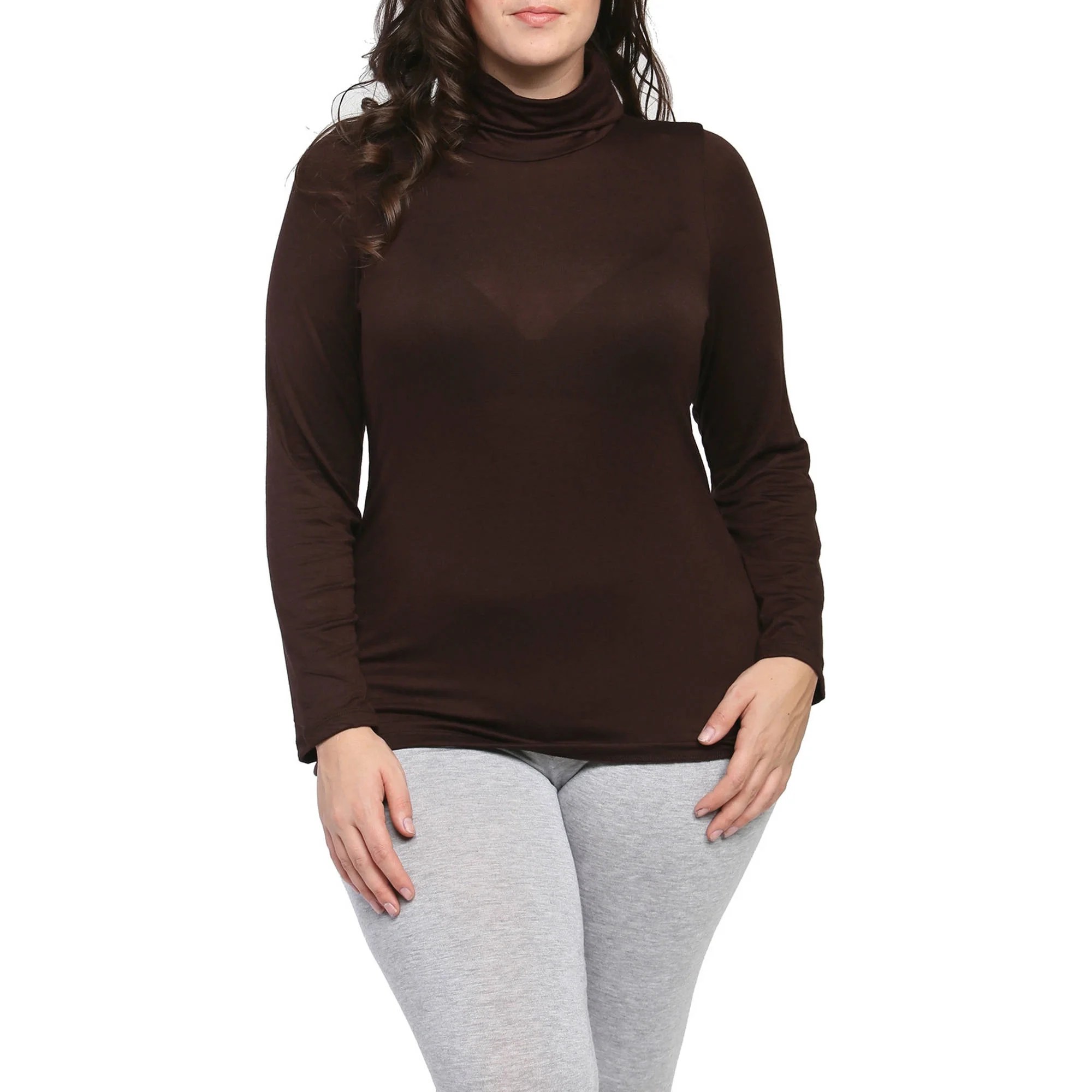 24/7 Comfort Apparel Women's Plus Size Turtleneck