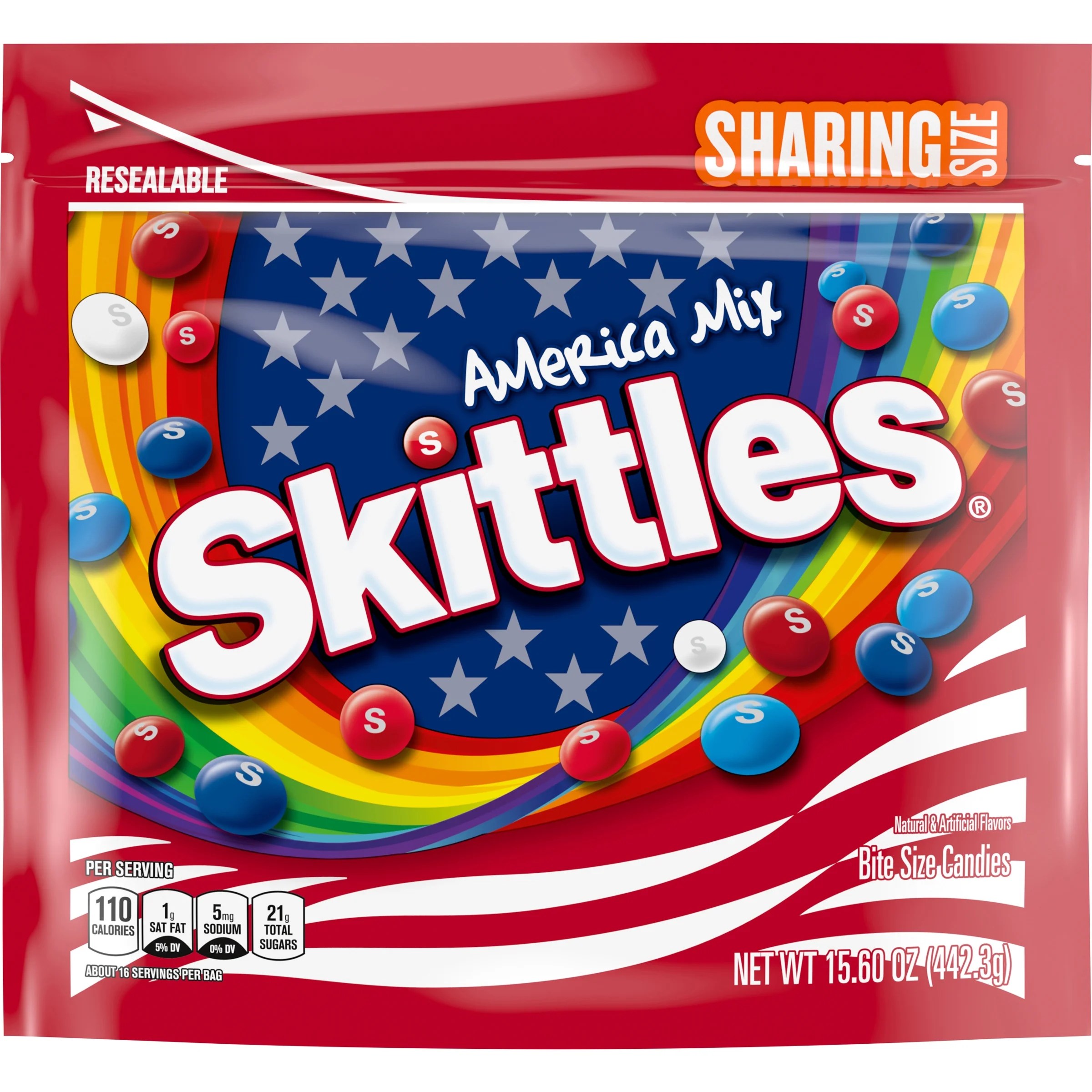 SKITTLES America Mix Red, White & Blue Patriotic Candy 15.6 oz. Sharing