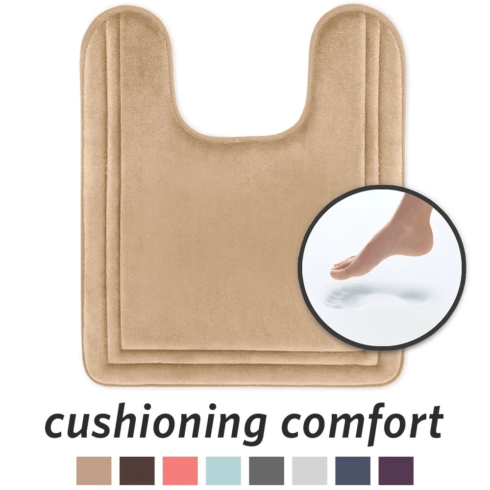 Microdry Quick Drying Contour Memory Foam Bath Mat With Griptex Skid