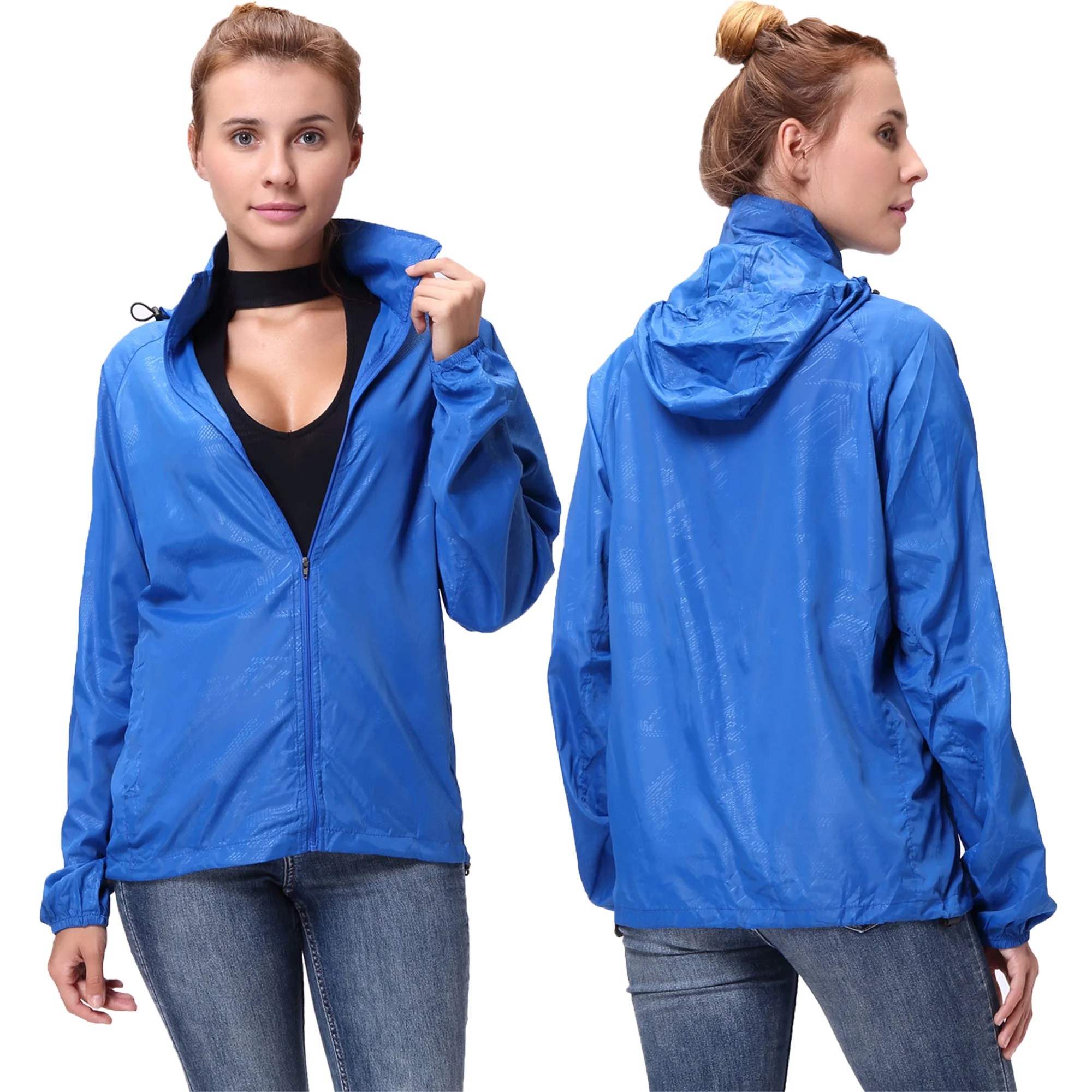 Dodoing DODOING Womens and Mens Hooded Windbreaker Ultra Thin Outdoor
