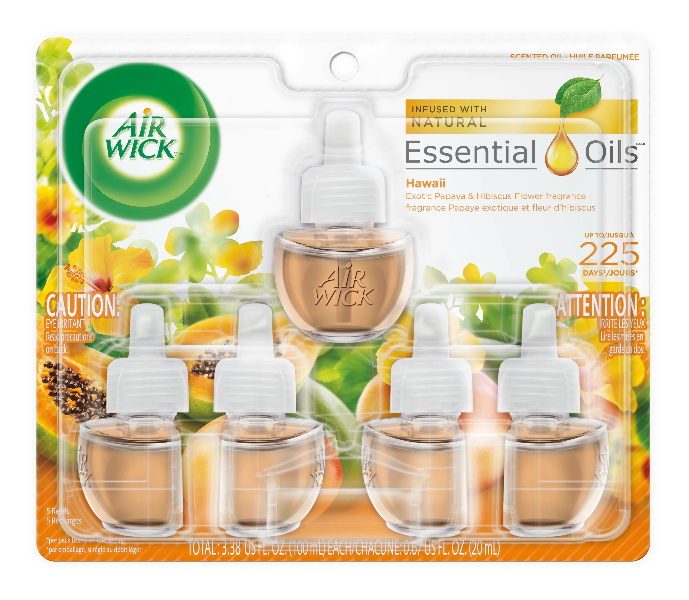 Air Wick Essential Oils Scented Oil Air Freshener 5 Refills, Hawaii