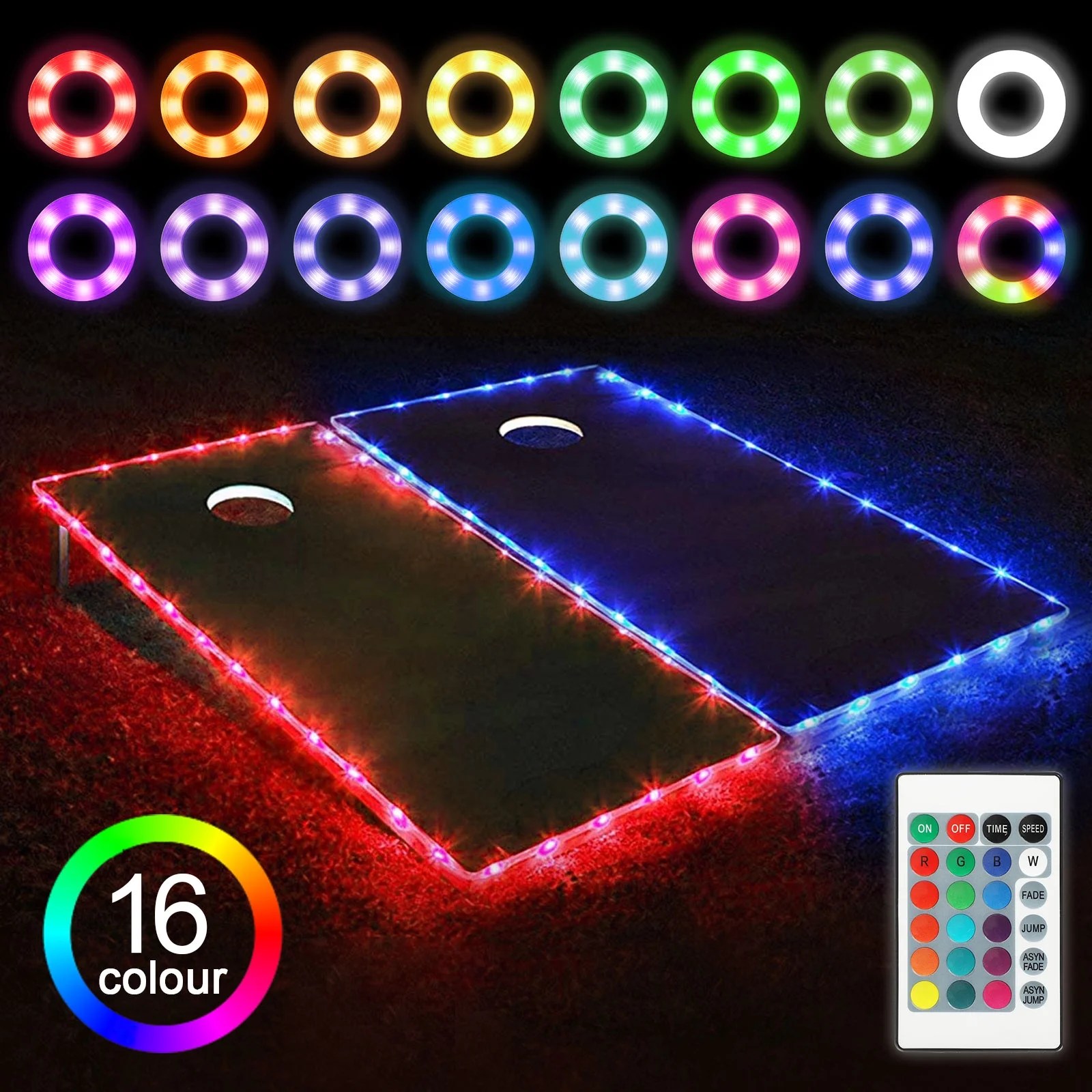Set of 2 Cornhole Board Edge Night Lights, Waterproof Ultra Bright LED Set of 2 Cornhole Board Edge Night Lights, Waterproof Ultra Bright LED