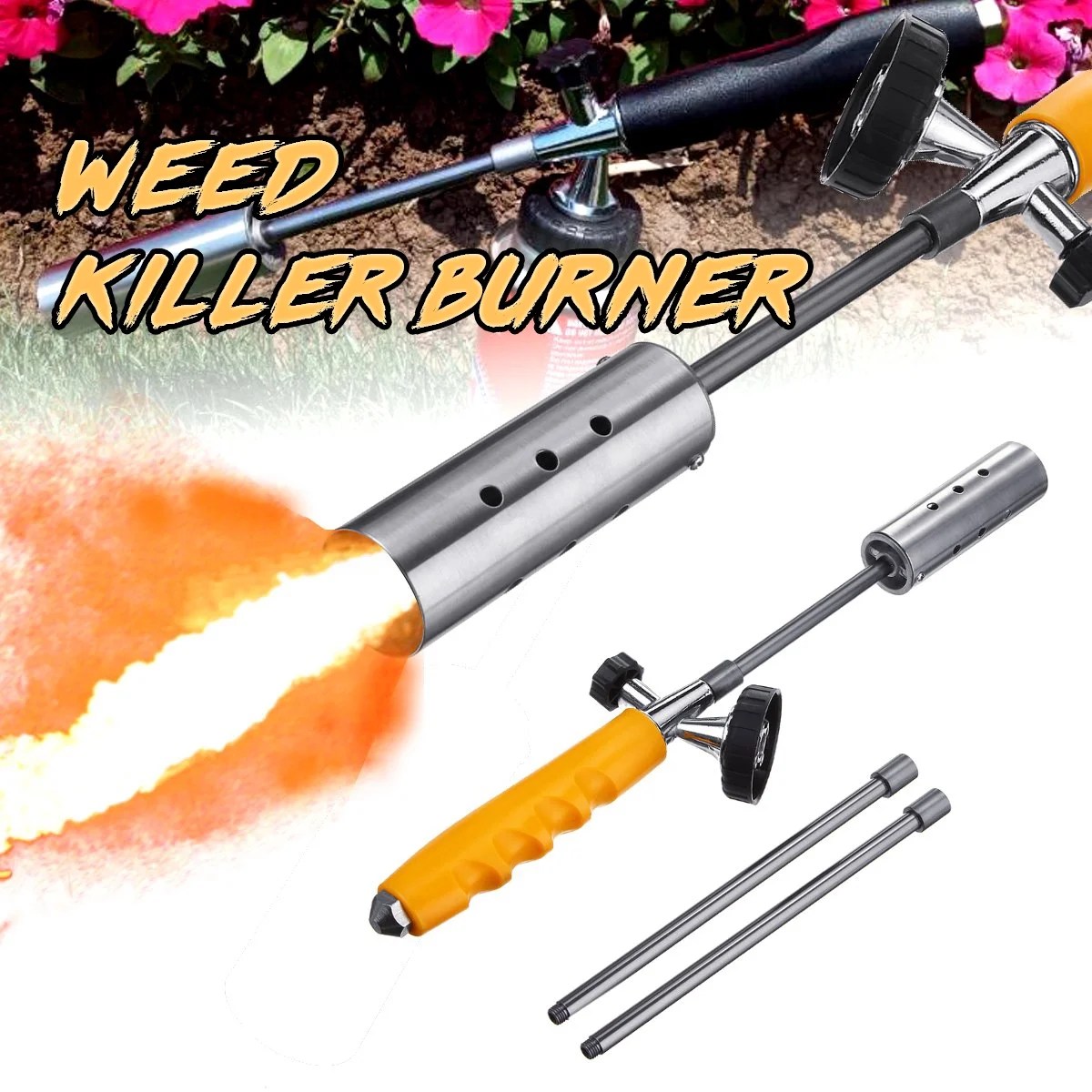 30'' Weed Killer Grass Shrub Garden Kill Burner Fire Kit Handle Butane