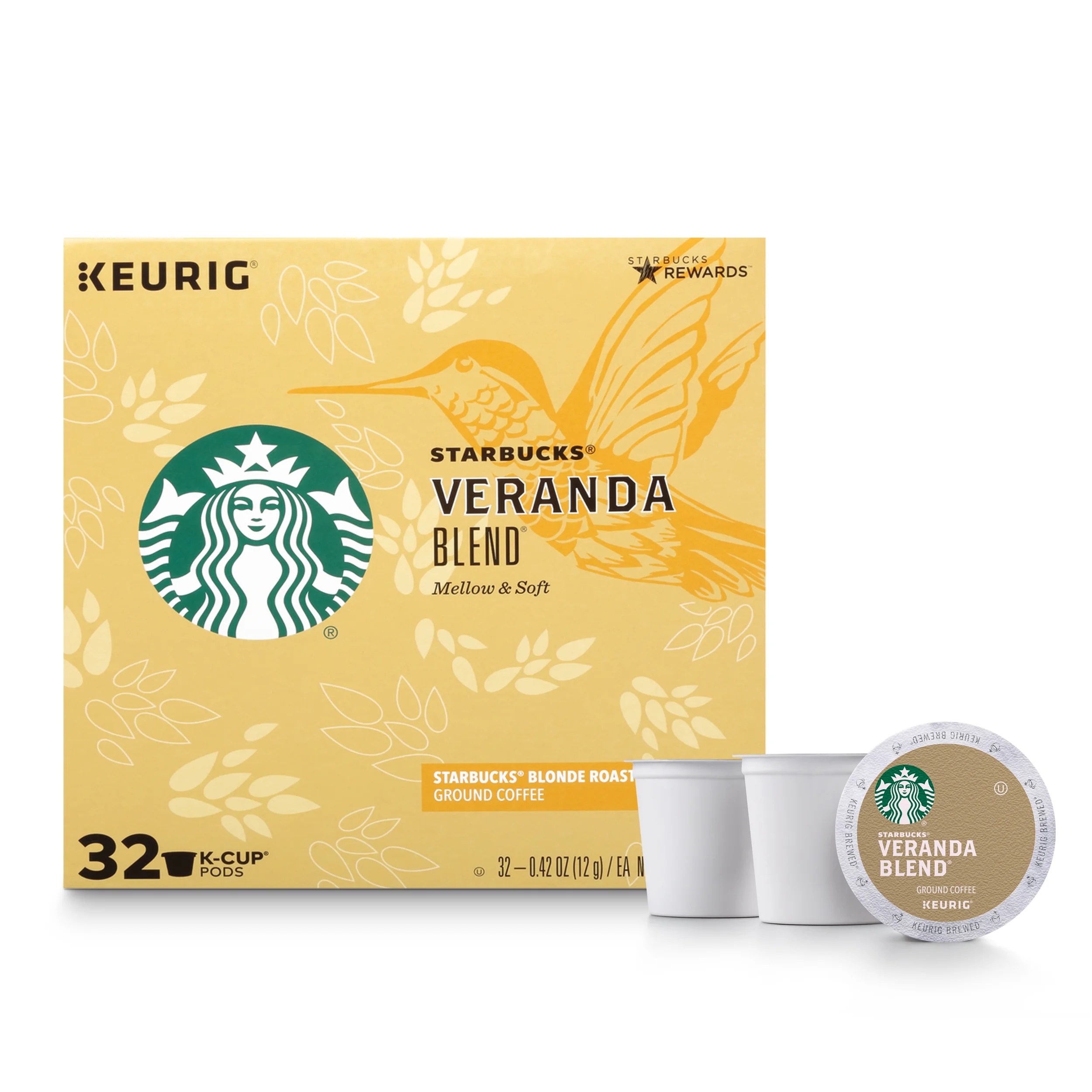 Starbucks Veranda Blend KCup Coffee Pods, Blonde Roast, 32 Count
