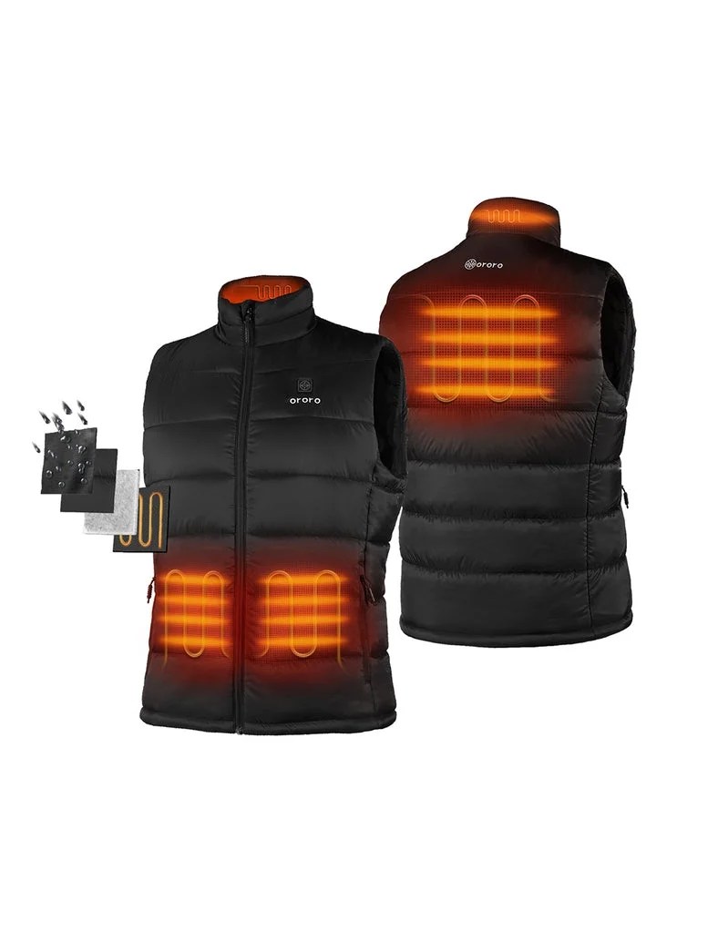 ORORO Men's Lightweight Heated Vest with Battery Pack (Black,M)