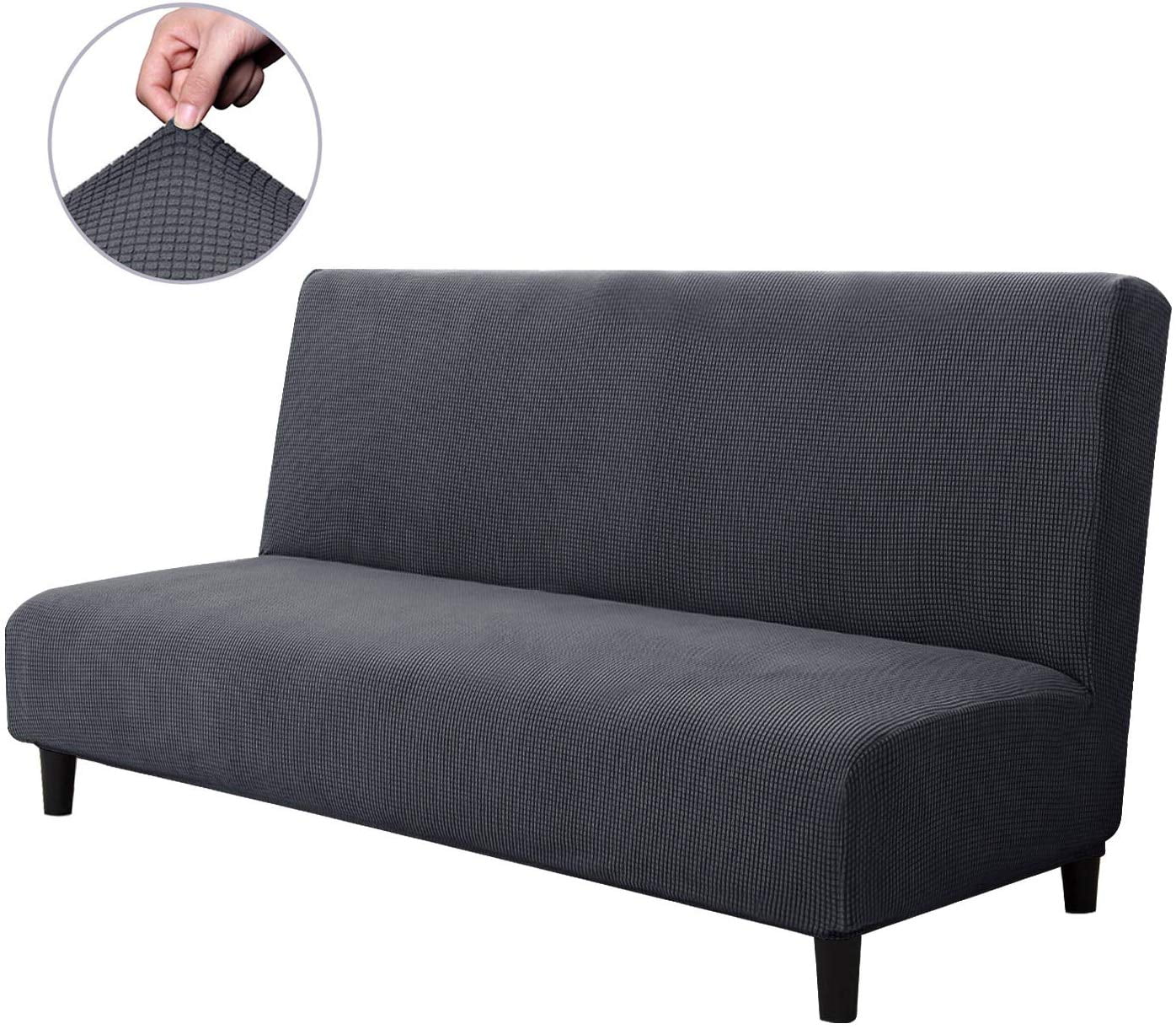 Subrtex Armless Sofa Slipcover Elastic Fitted Full Folding Sofa Bed