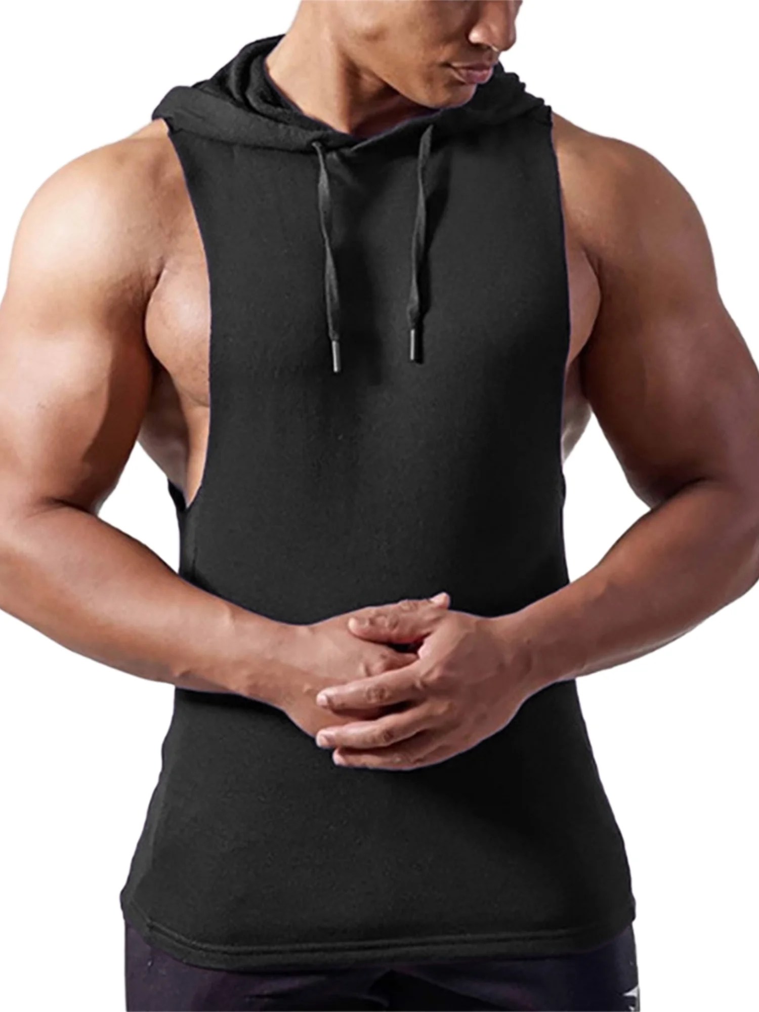 CVLIFE Mens Lightweight Gym Muscle Sleeveless Hoodies Workout
