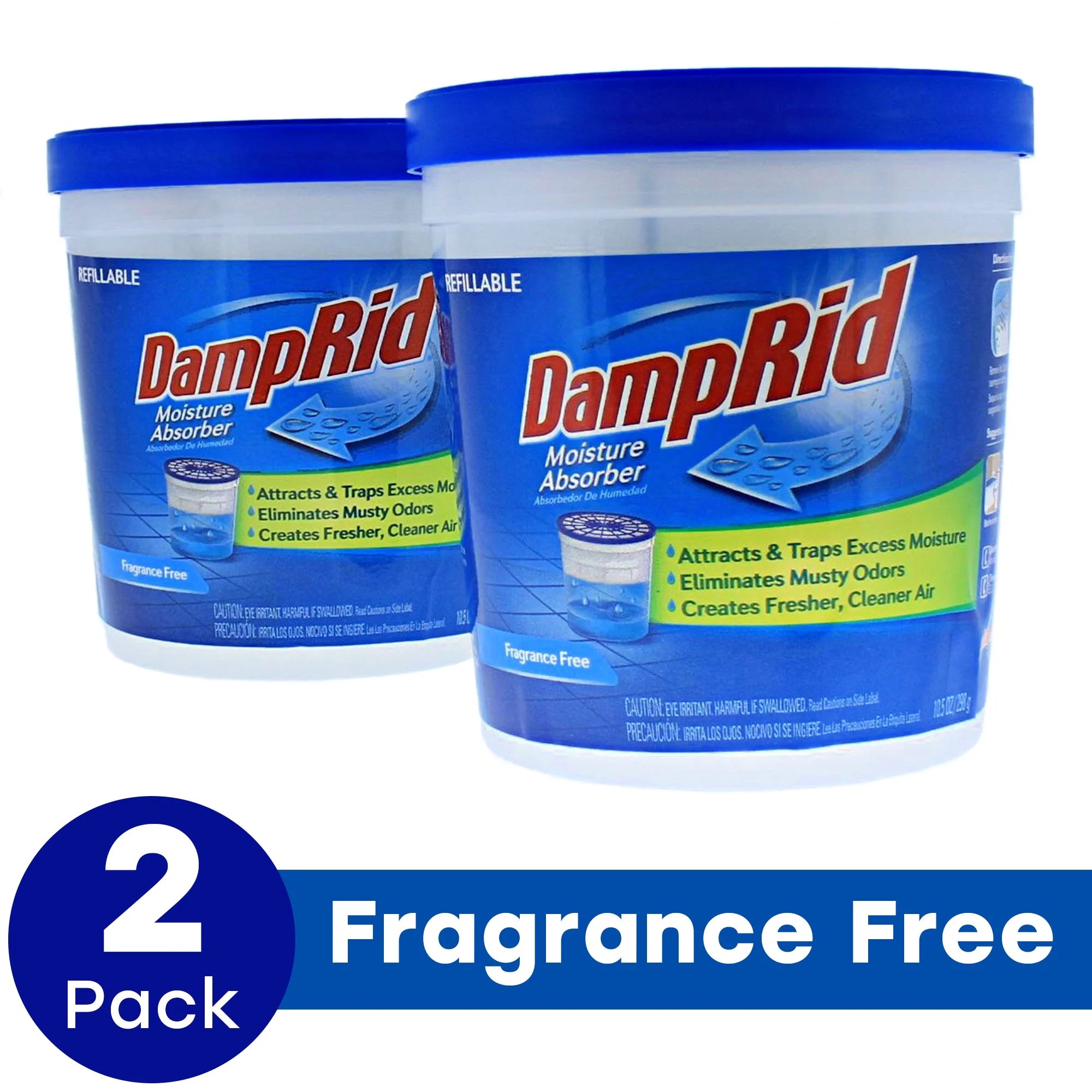 DampRid Refillable Moisture Absorber, FragranceFree Twin Pack (2 x 10.