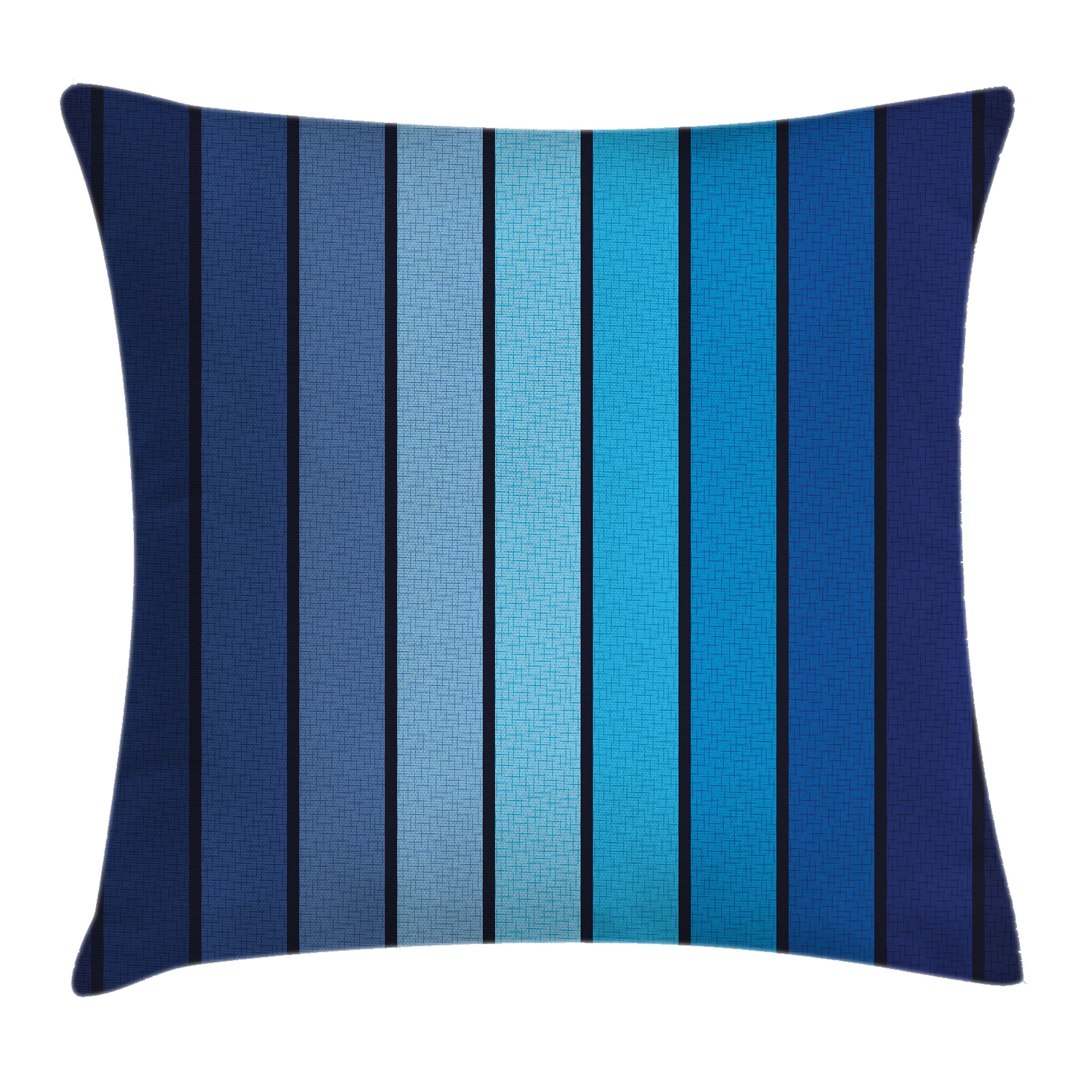 Navy Throw Pillow Cushion Cover, Plaques in Blue Tones with Border