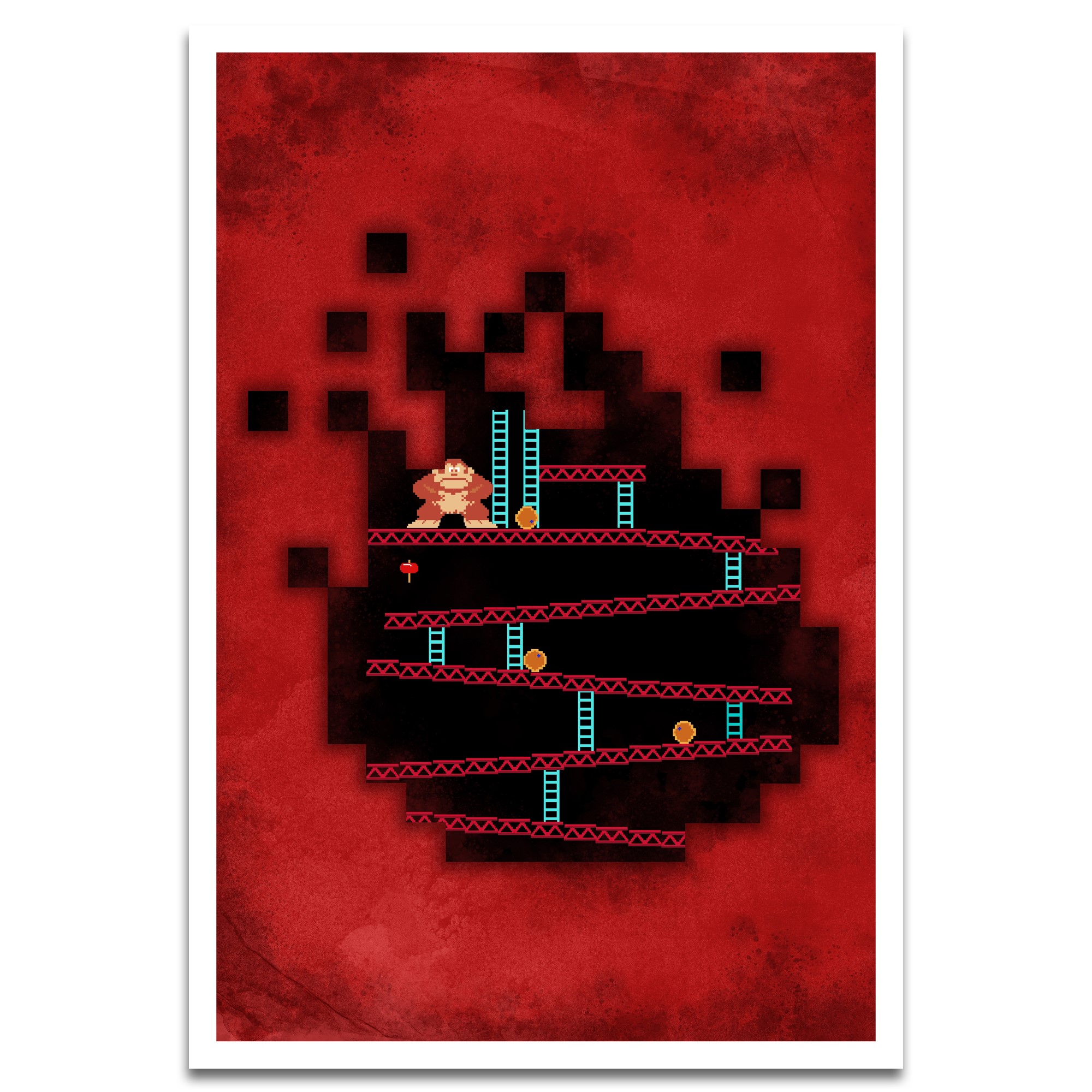 Visionary Prints 'Nostalgic Arcade Game' Gamer Wall Art Red and Visionary Prints 'Nostalgic Arcade Game' Gamer Wall Art Red and