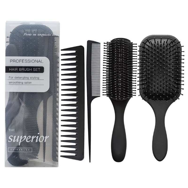 Paddle Hair Brush, Detangling Brush and Hair Comb Set for Paddle Hair Brush, Detangling Brush and Hair Comb Set for