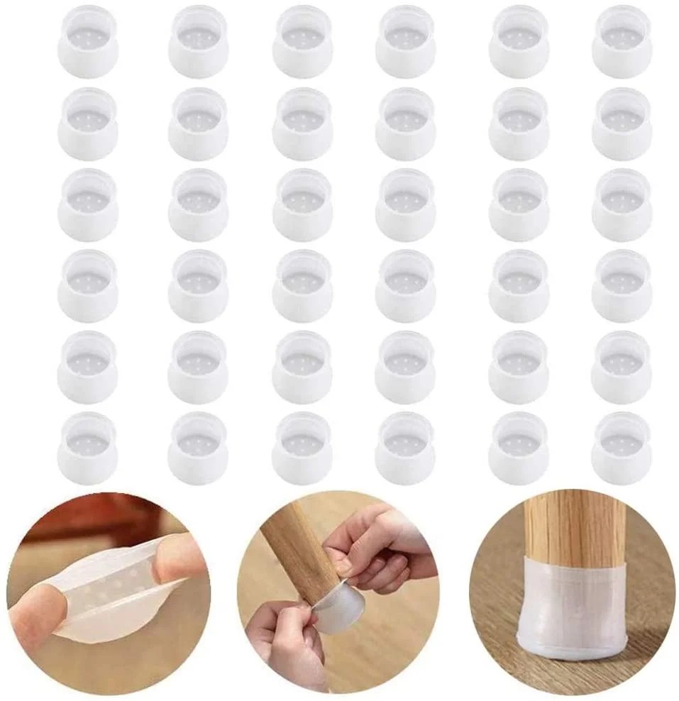 Silicone Chair Leg Protectors, for Round & Square Chair Leg Caps Chair Leg Floor Protectors for