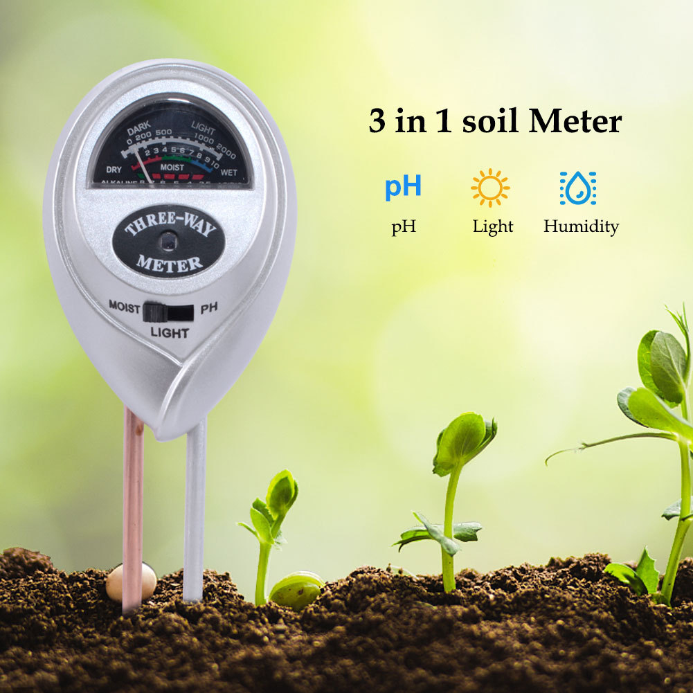 SPRING PARK Soil pH Meter, 3in1 Soil Tester Kits with Moisture,Light