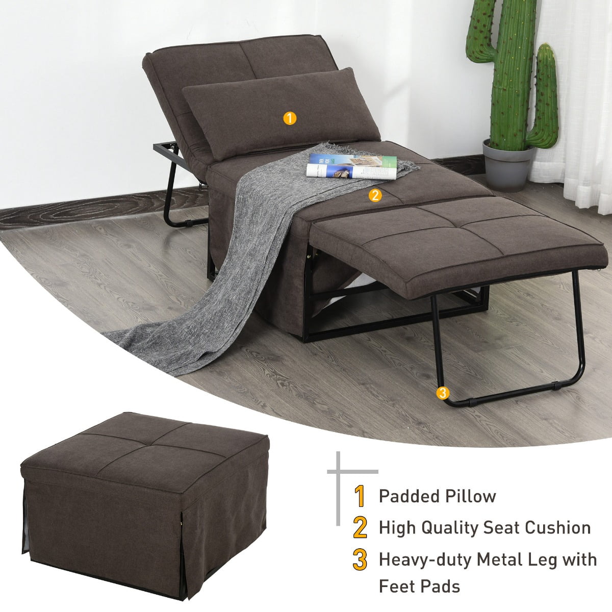 4 in 1 Multi Function Sofa Bed Sleeper Lounger with 4 in 1 Multi Function Sofa Bed Sleeper Lounger with