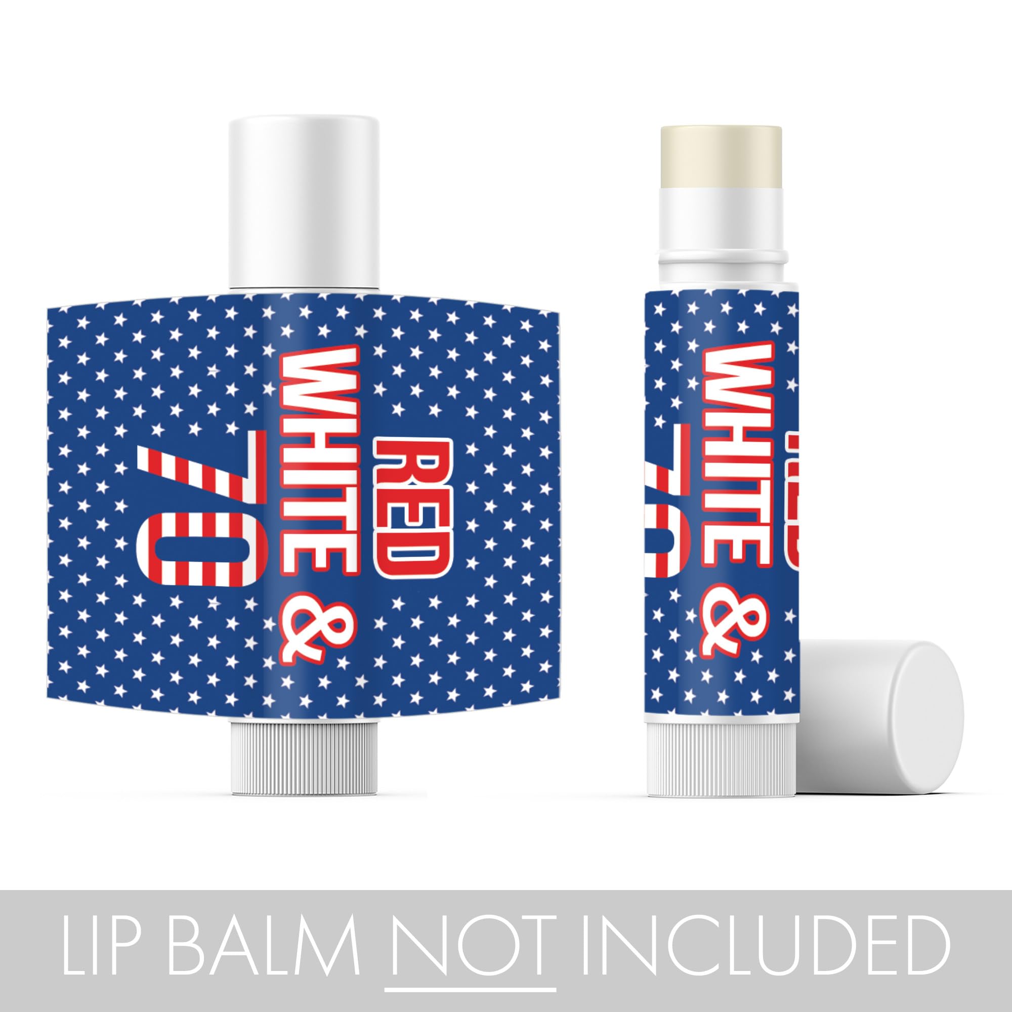 DISTINCTIVS Red White and AIF4 Blue 70th Birthday Party Favor Lip Balm