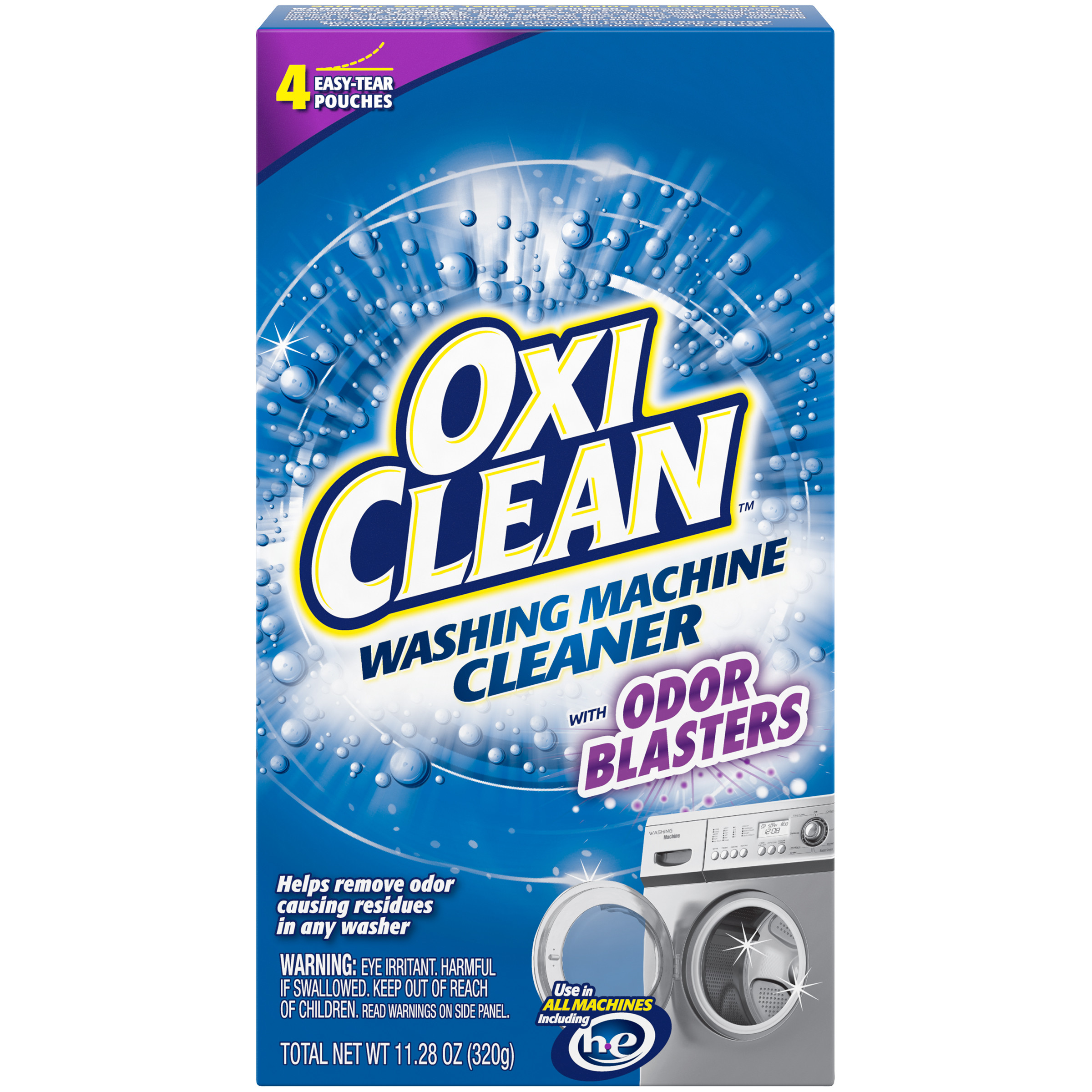 OxiClean Washing Machine Cleaner with Odor Blasters, 4 Count